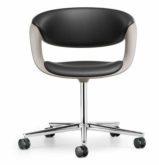 Walter Knoll Lox Leather Congress Chair Black Aluminum