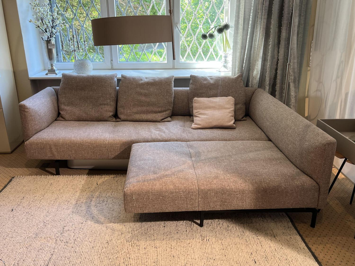 Muud Ecksofa Walter Knoll Stoff Savannah Aluminium Schwarz