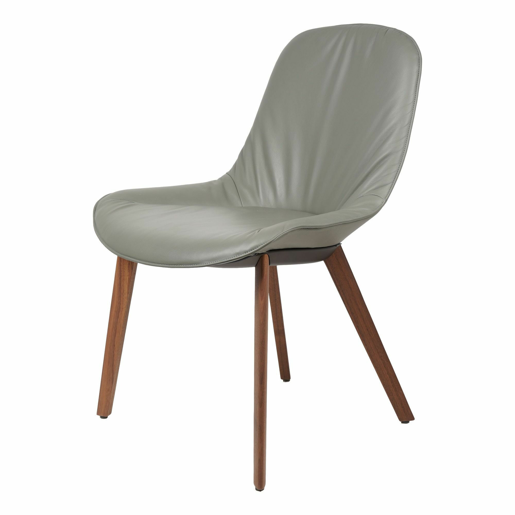 Walter Knoll Stuhl Sheru Leder Nussbaum Grau