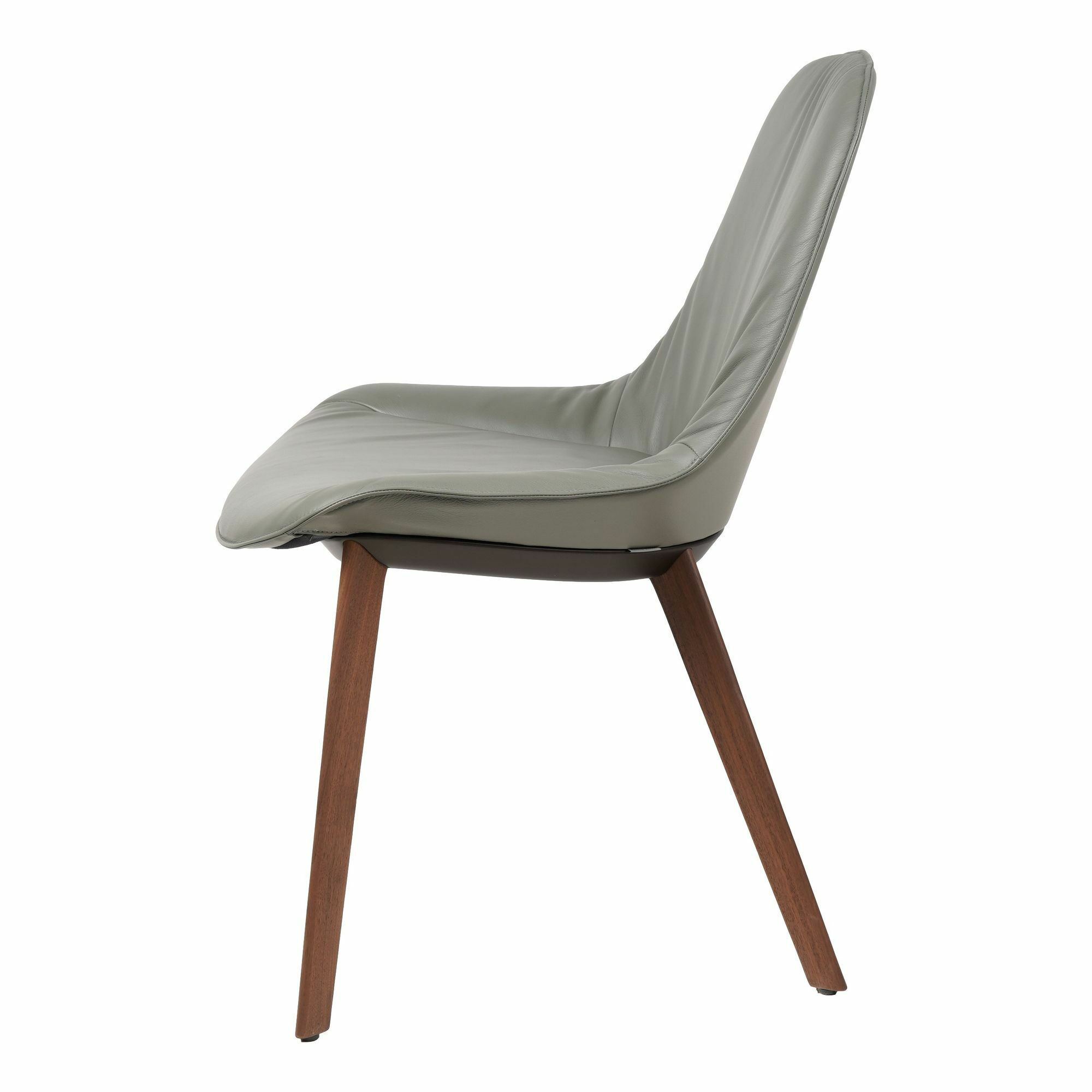 Walter Knoll Stuhl Sheru Leder Nussbaum Grau
