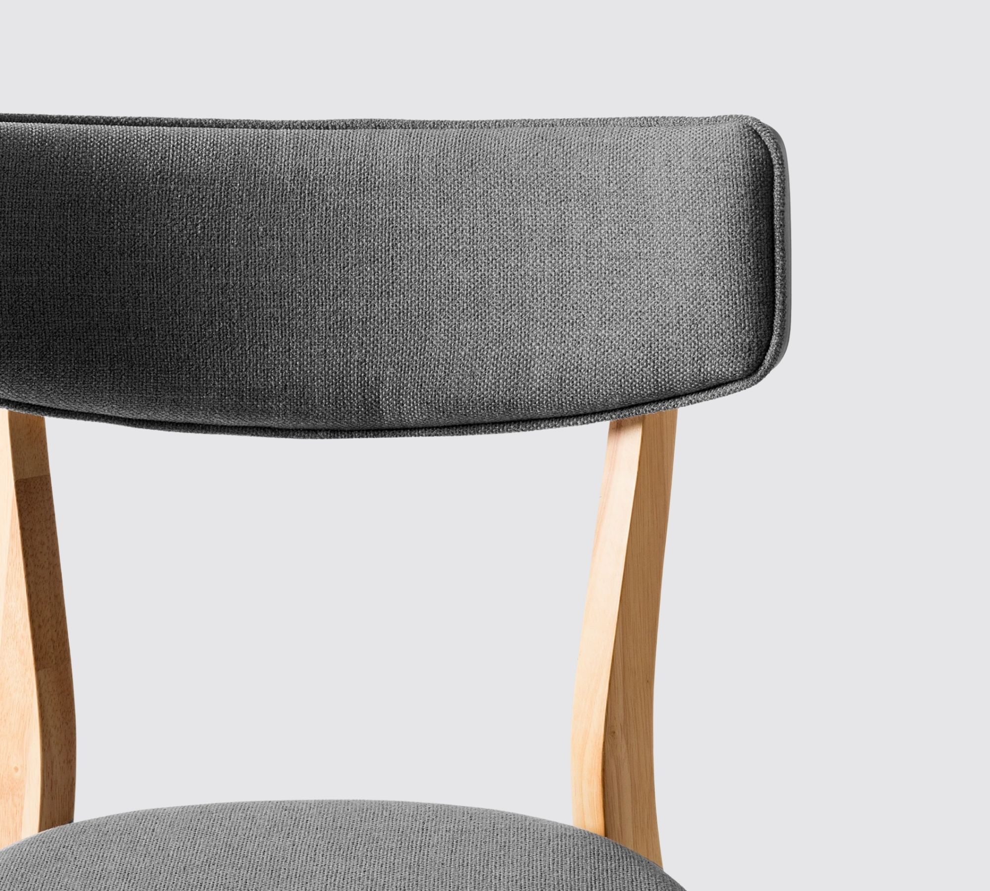2x Dining chair Rubberwood and fabric grey