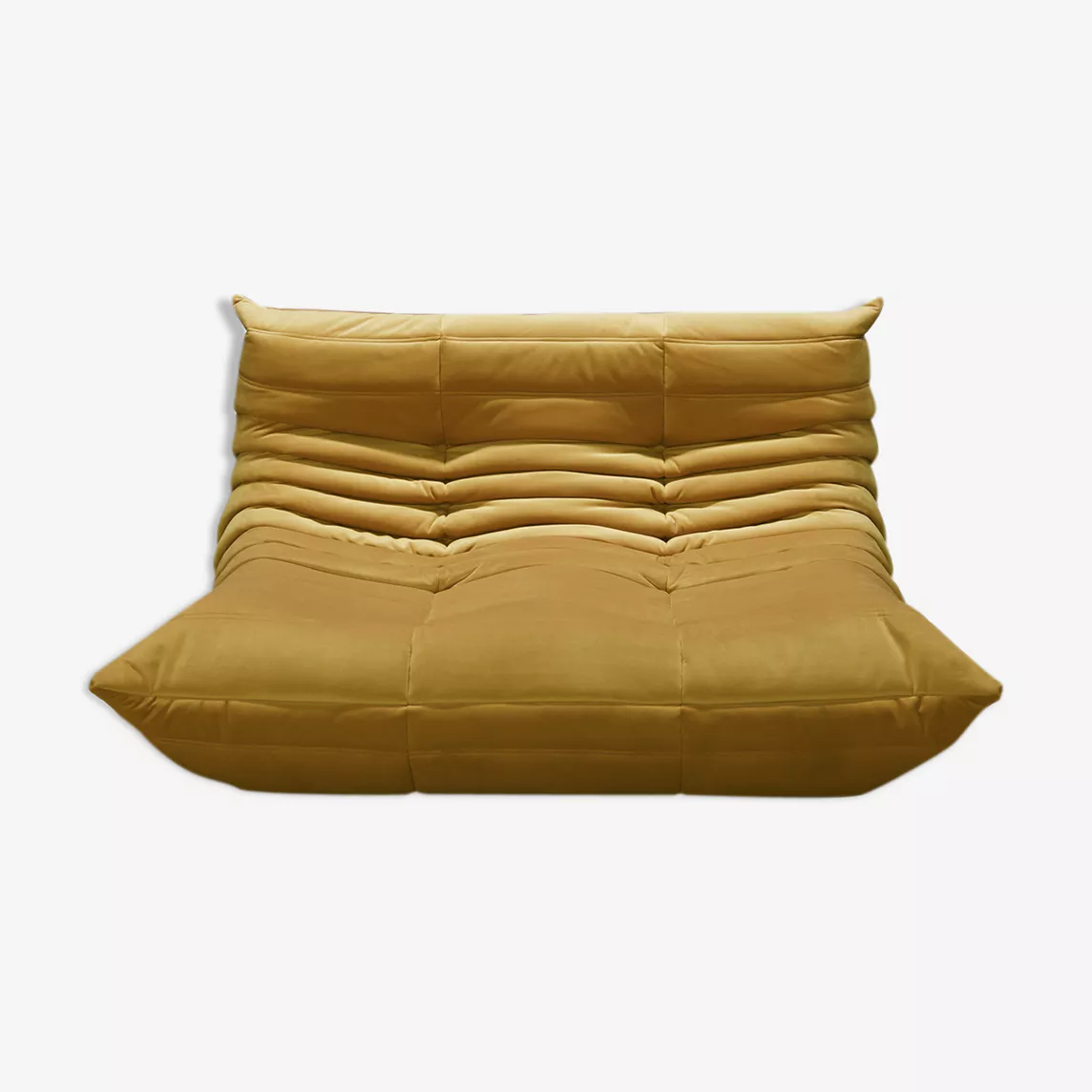 Togo Sofa 2-seater Mustard Yellow Velvet