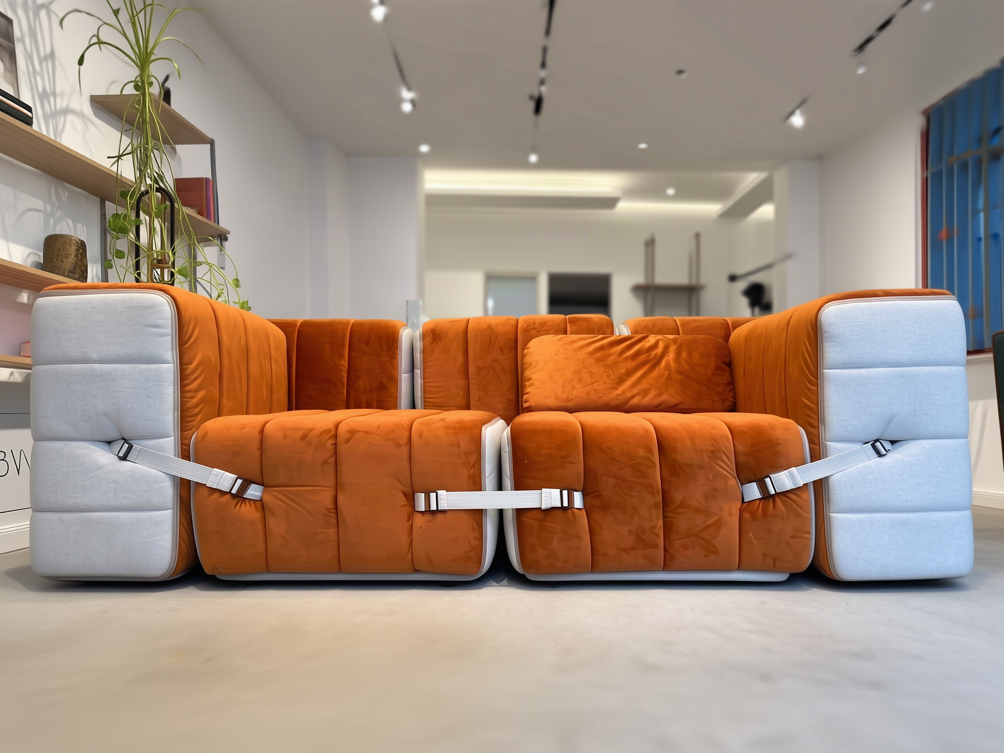 Curt-Set 7-Flexible 2-Seater with Cushions Jet Beige&Barcelona