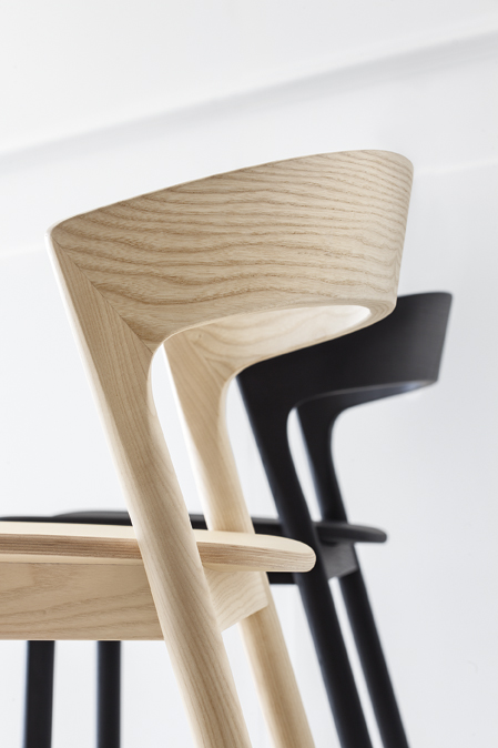 Edith stool in solid ash wood Black