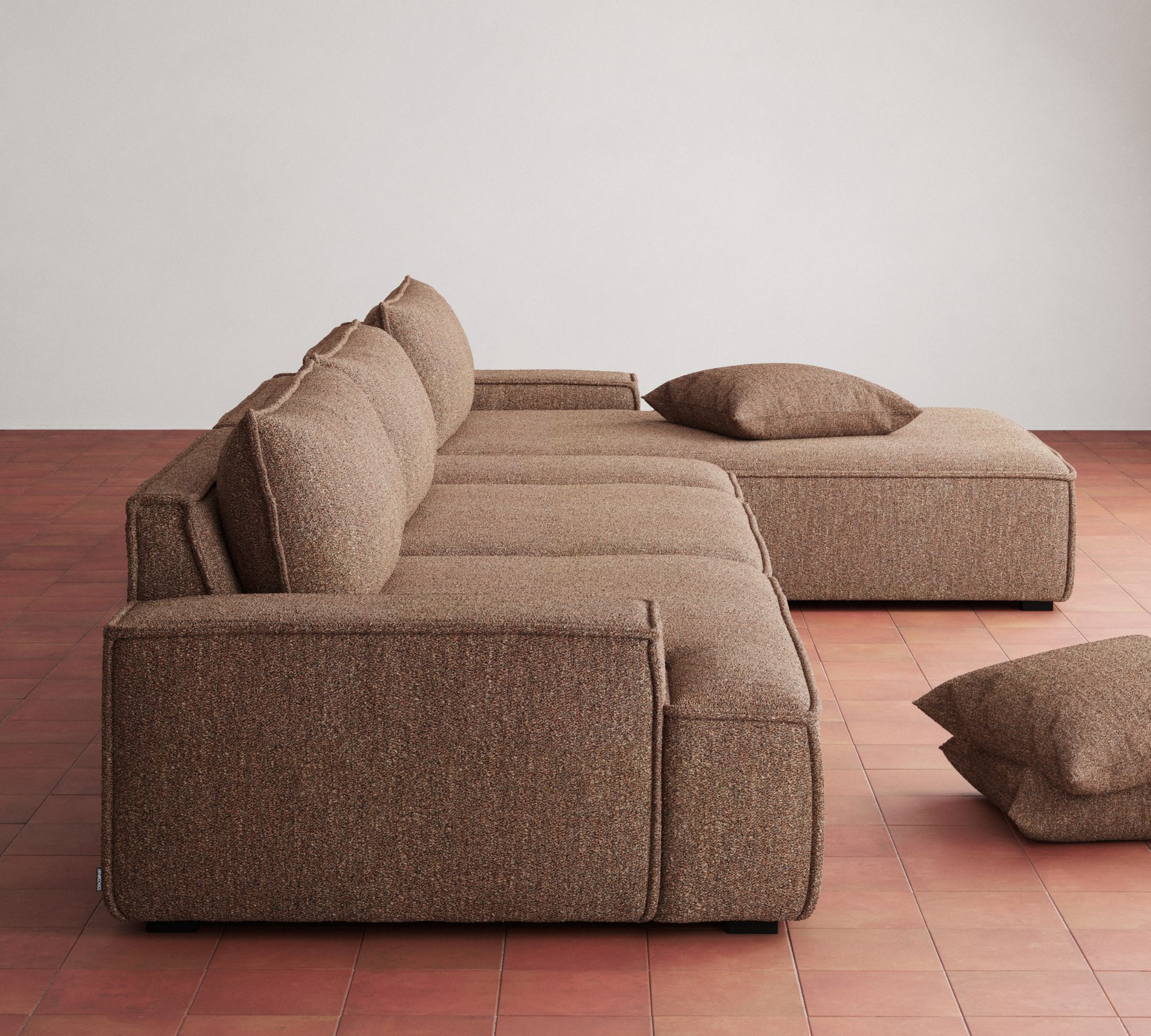 Daphne Module 1-Seater Left Pebble Rust