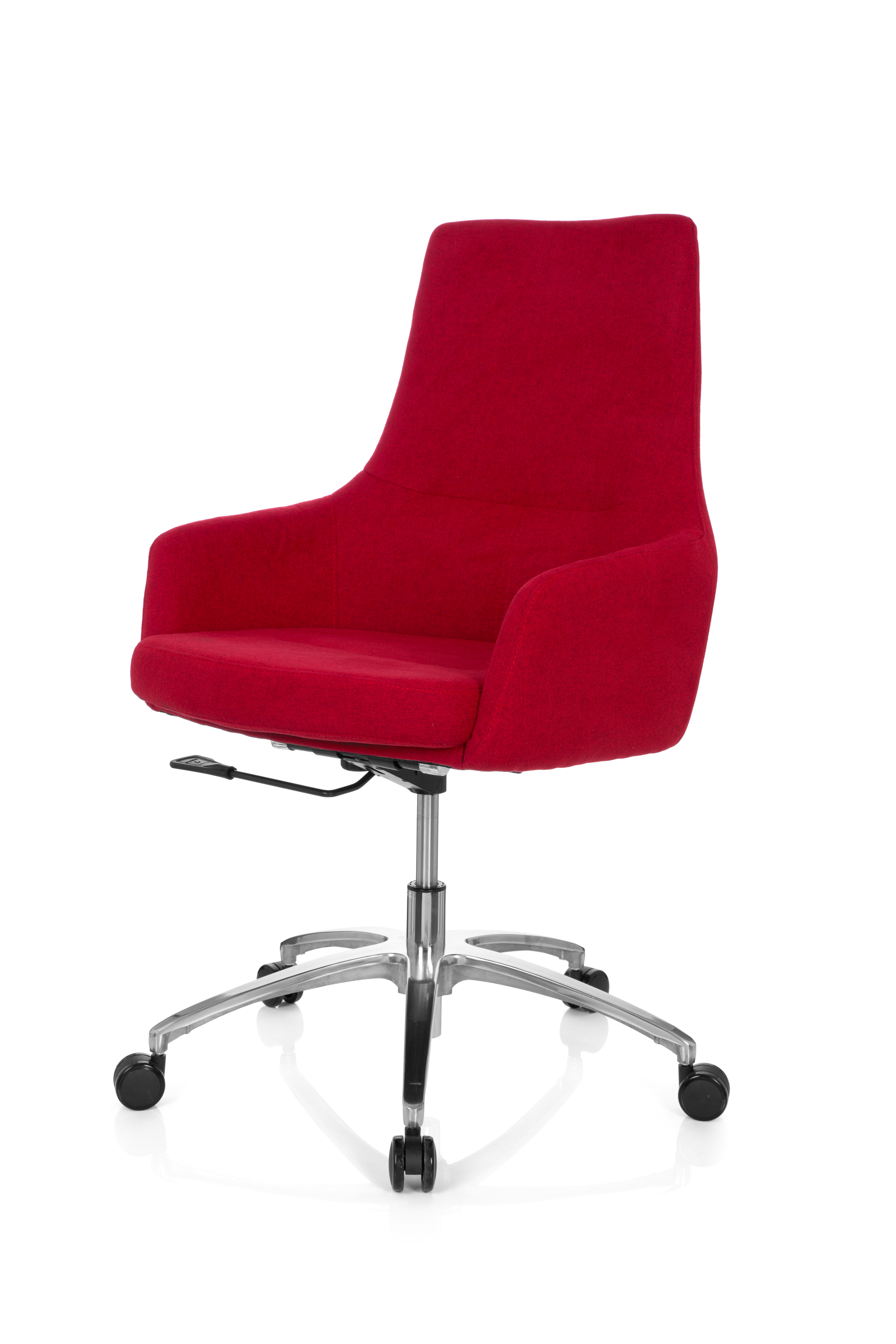Sedia da ufficio rivestimento in tessuto rosso