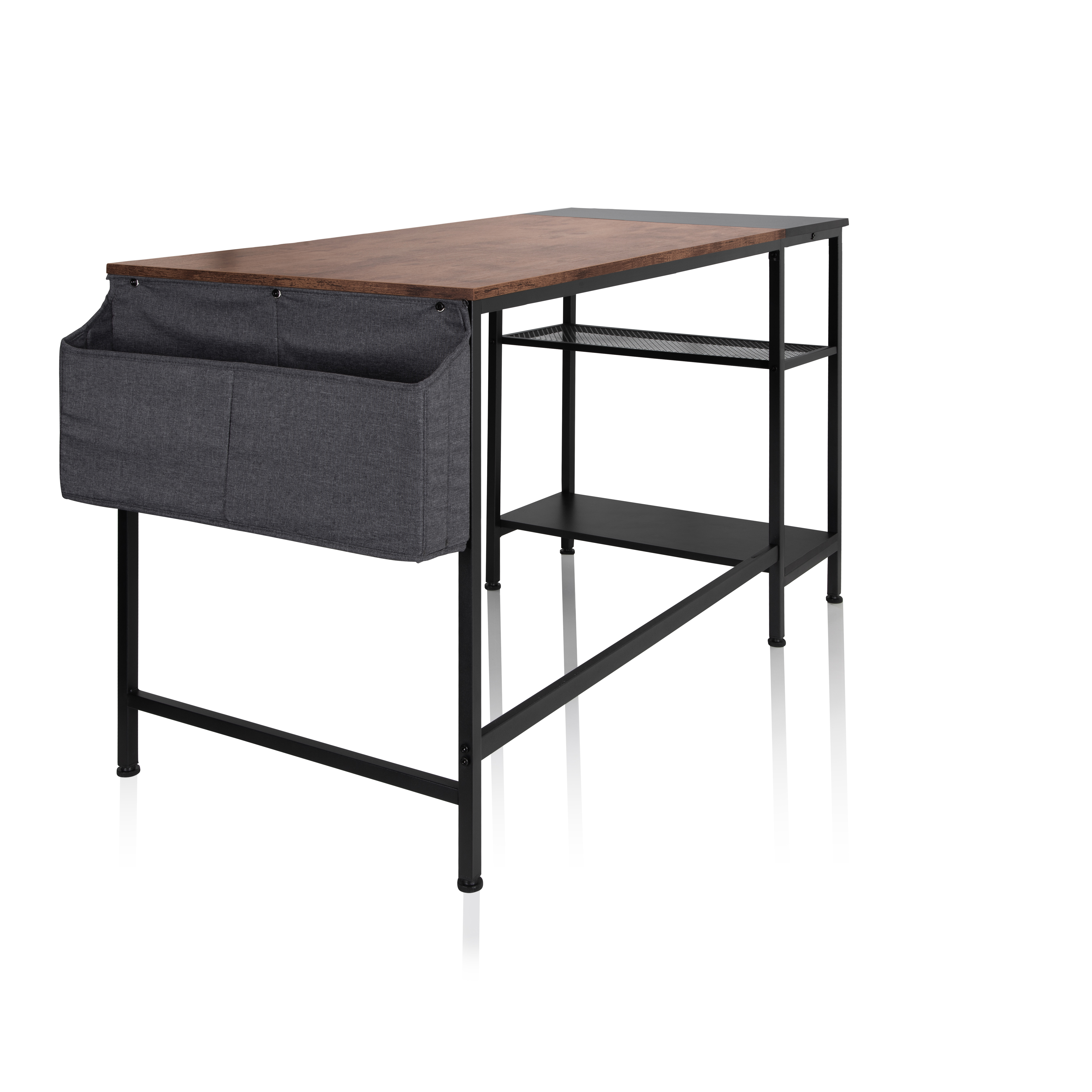 Desk with side shelf Black Brown 120 x 60 cm