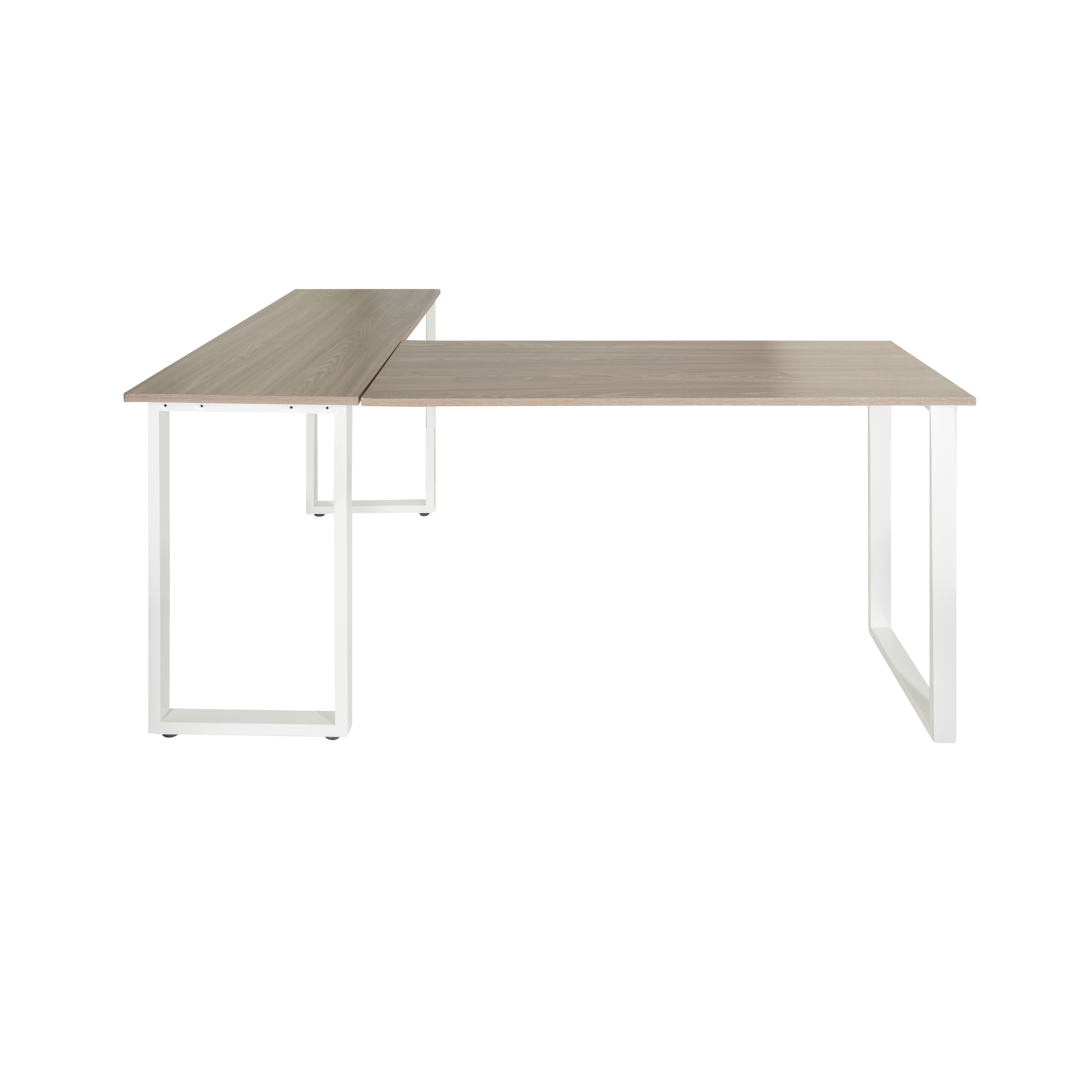 Corner desk wood decor grey white 165 x 120 cm