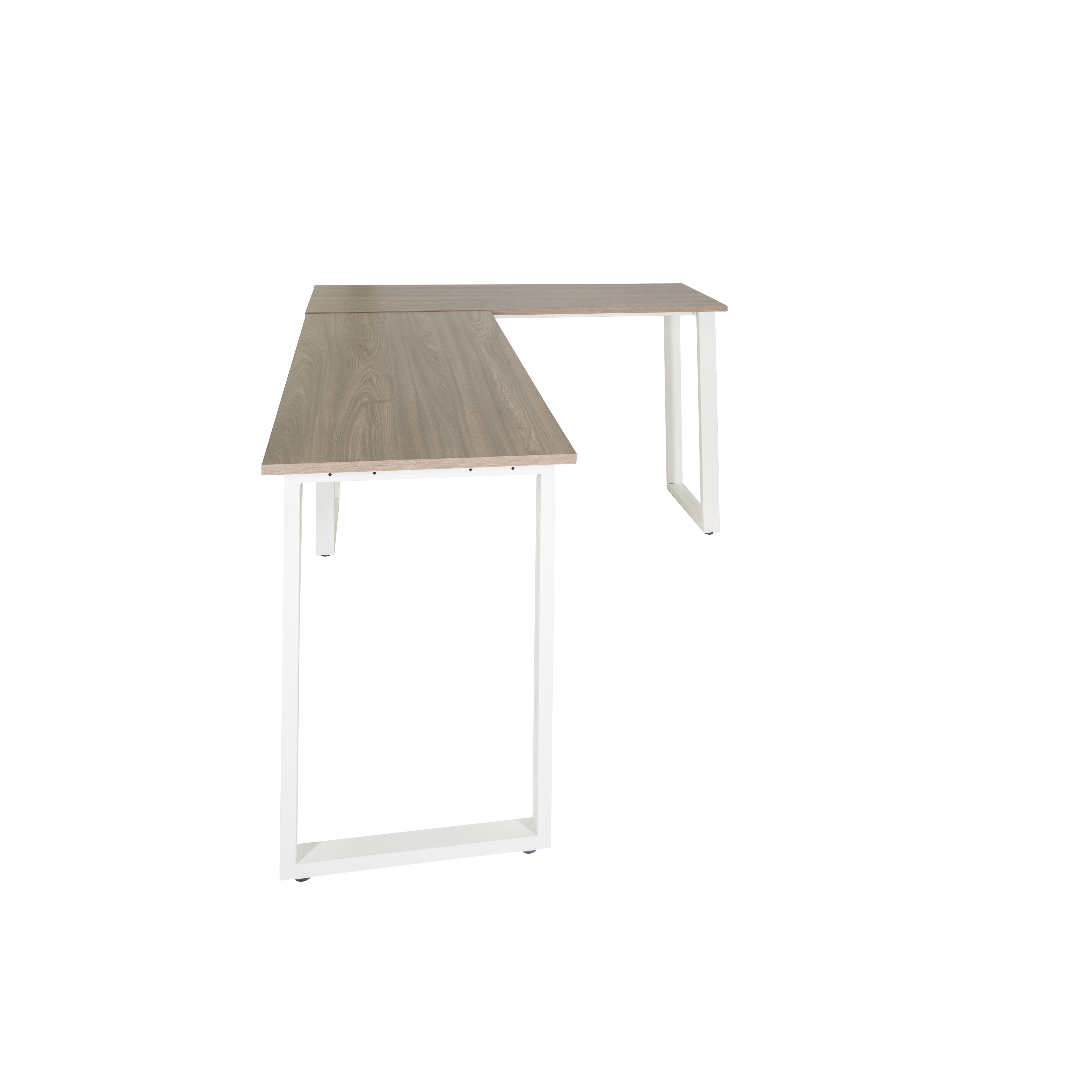 Corner desk wood decor grey white 165 x 120 cm