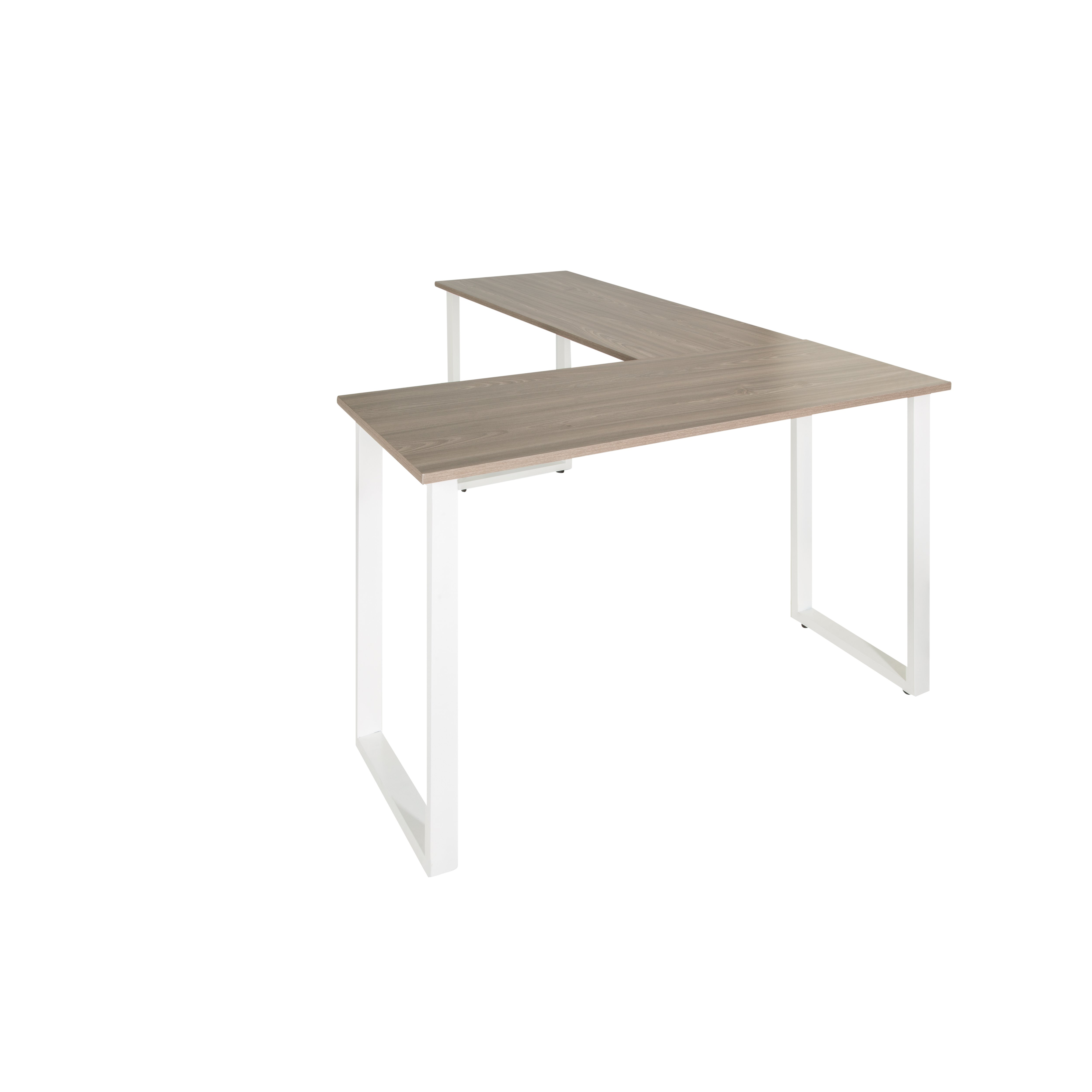 Corner desk wood decor grey white 165 x 120 cm