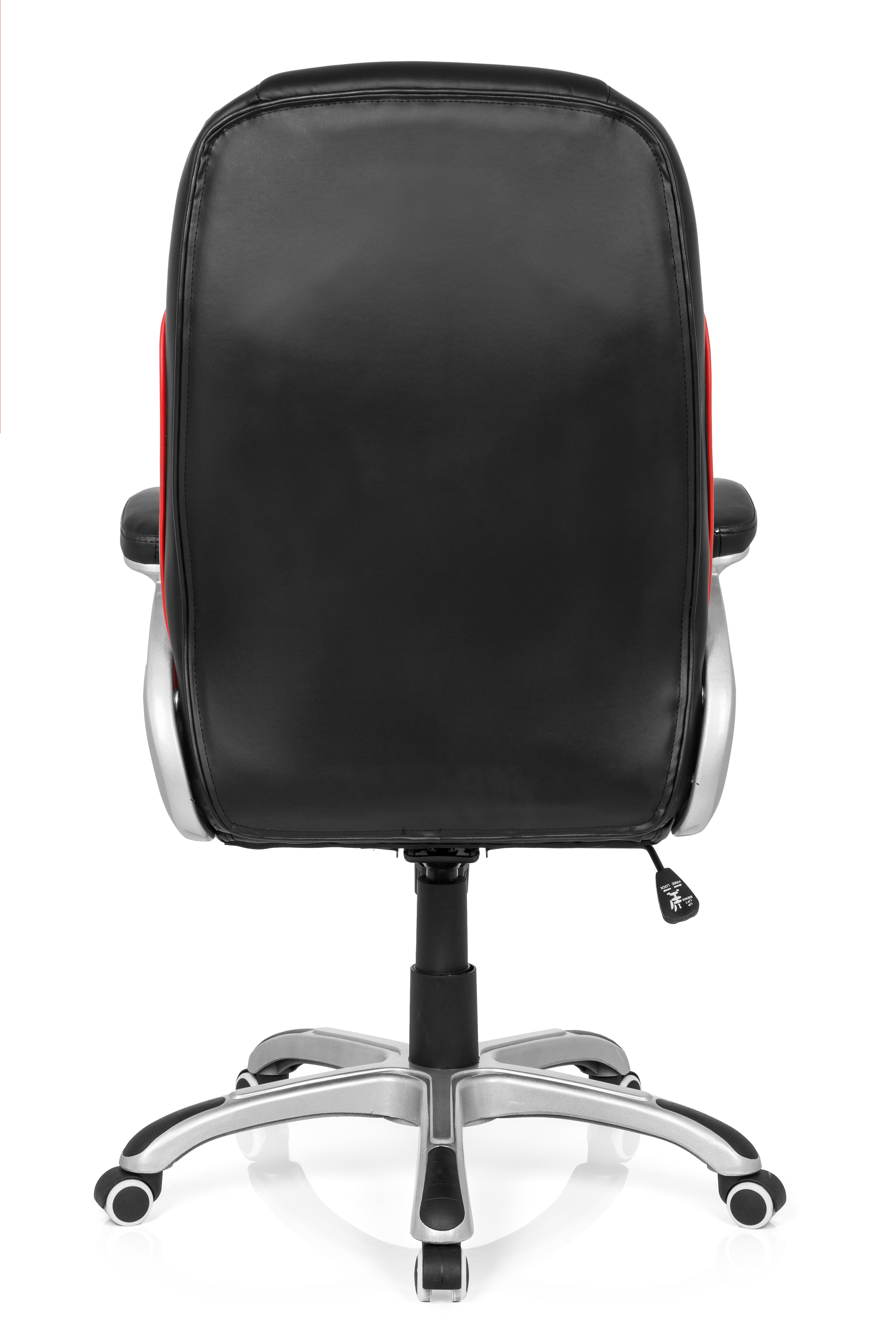 Executive chair faux leather black red