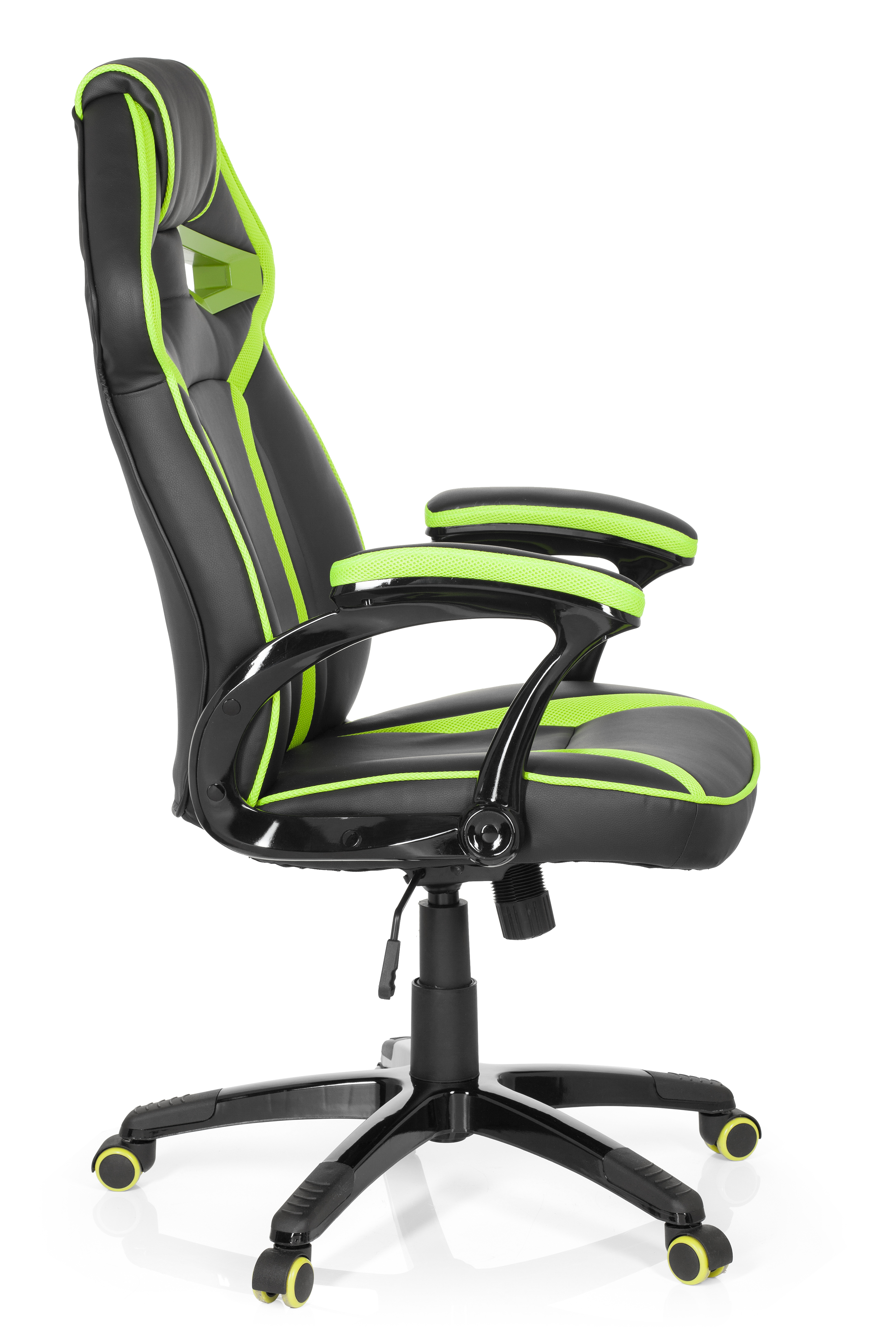 Gaming office chair artificial leather black green