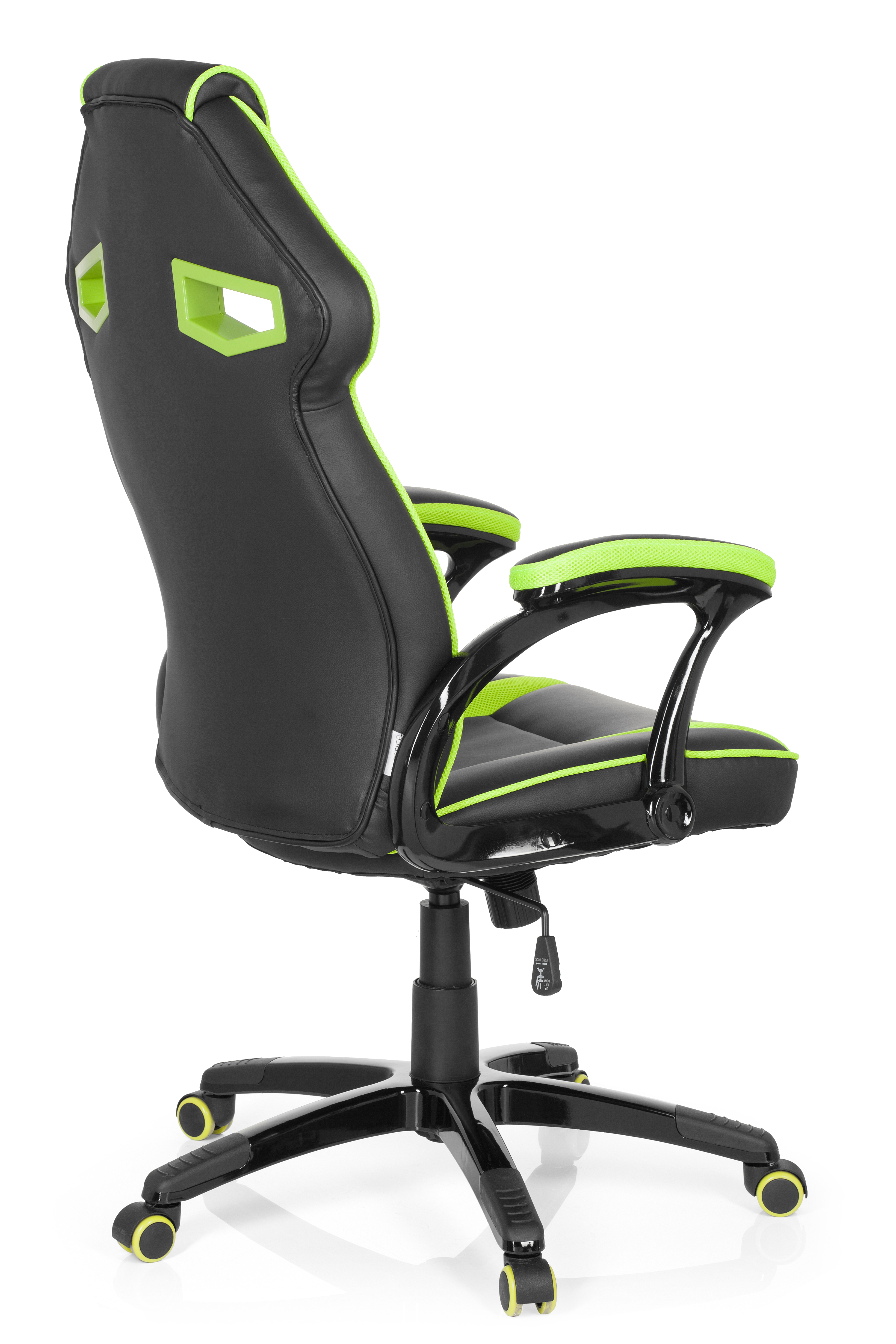 Gaming office chair artificial leather black green