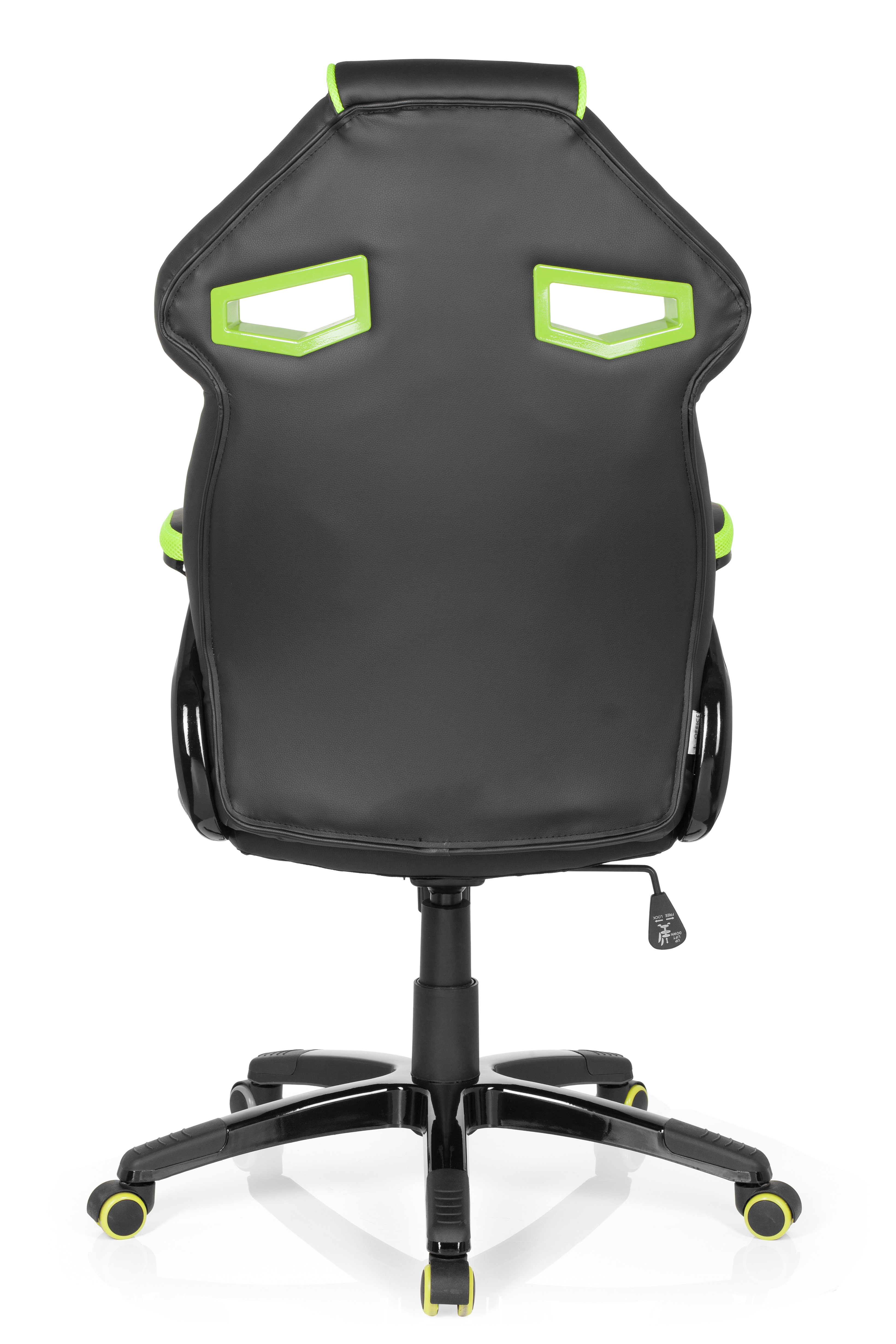 Gaming office chair artificial leather black green