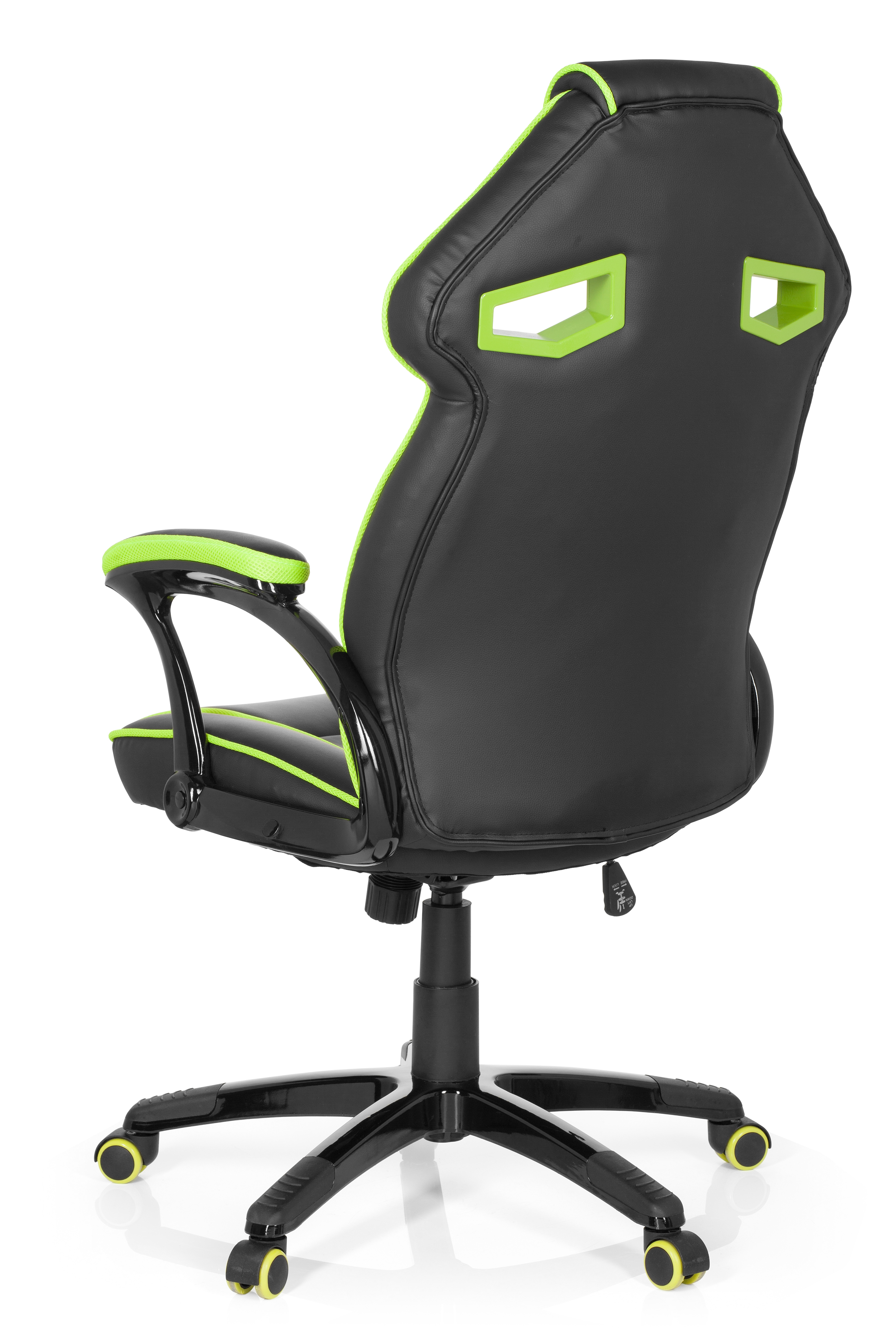 Gaming office chair artificial leather black green