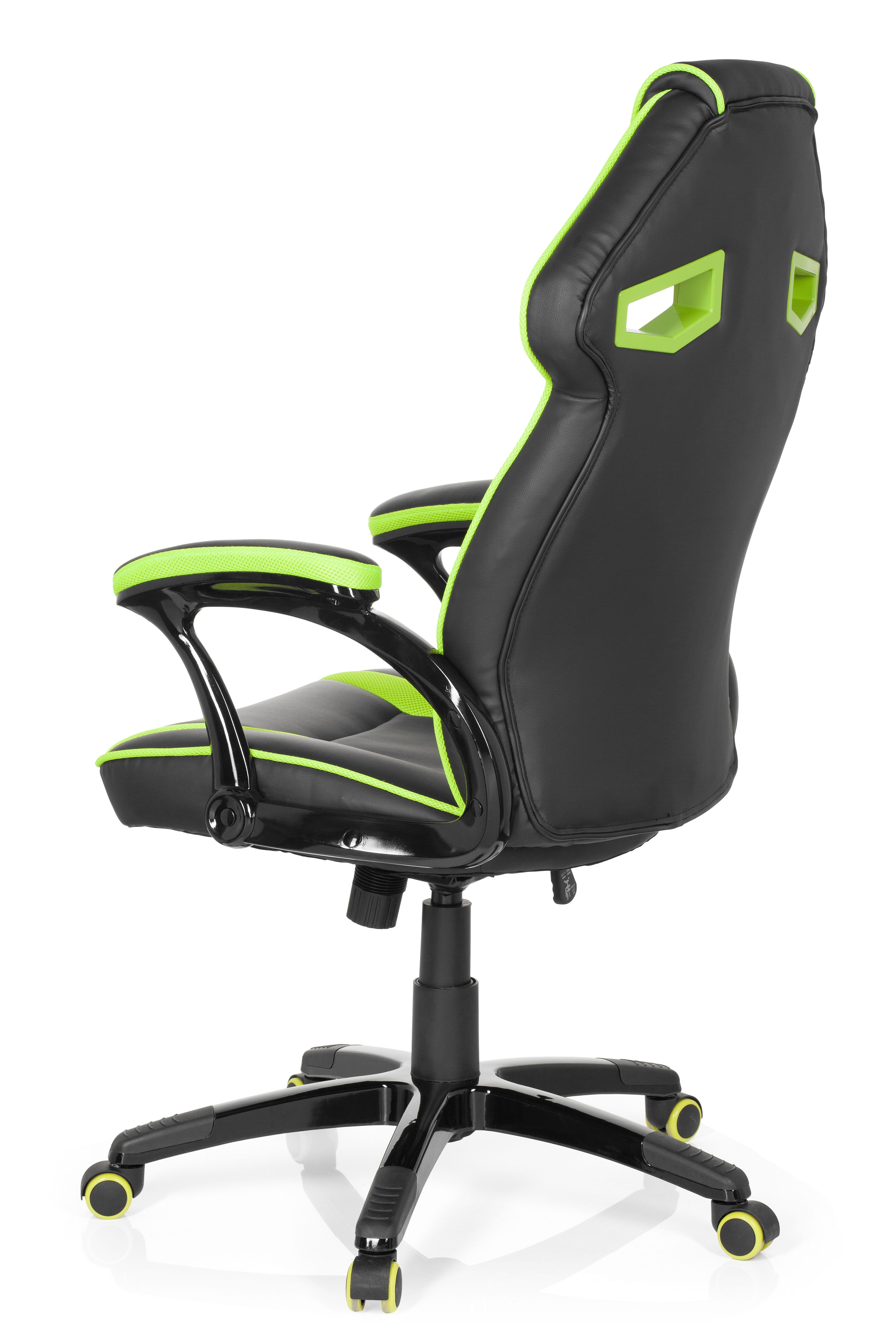 Gaming office chair artificial leather black green