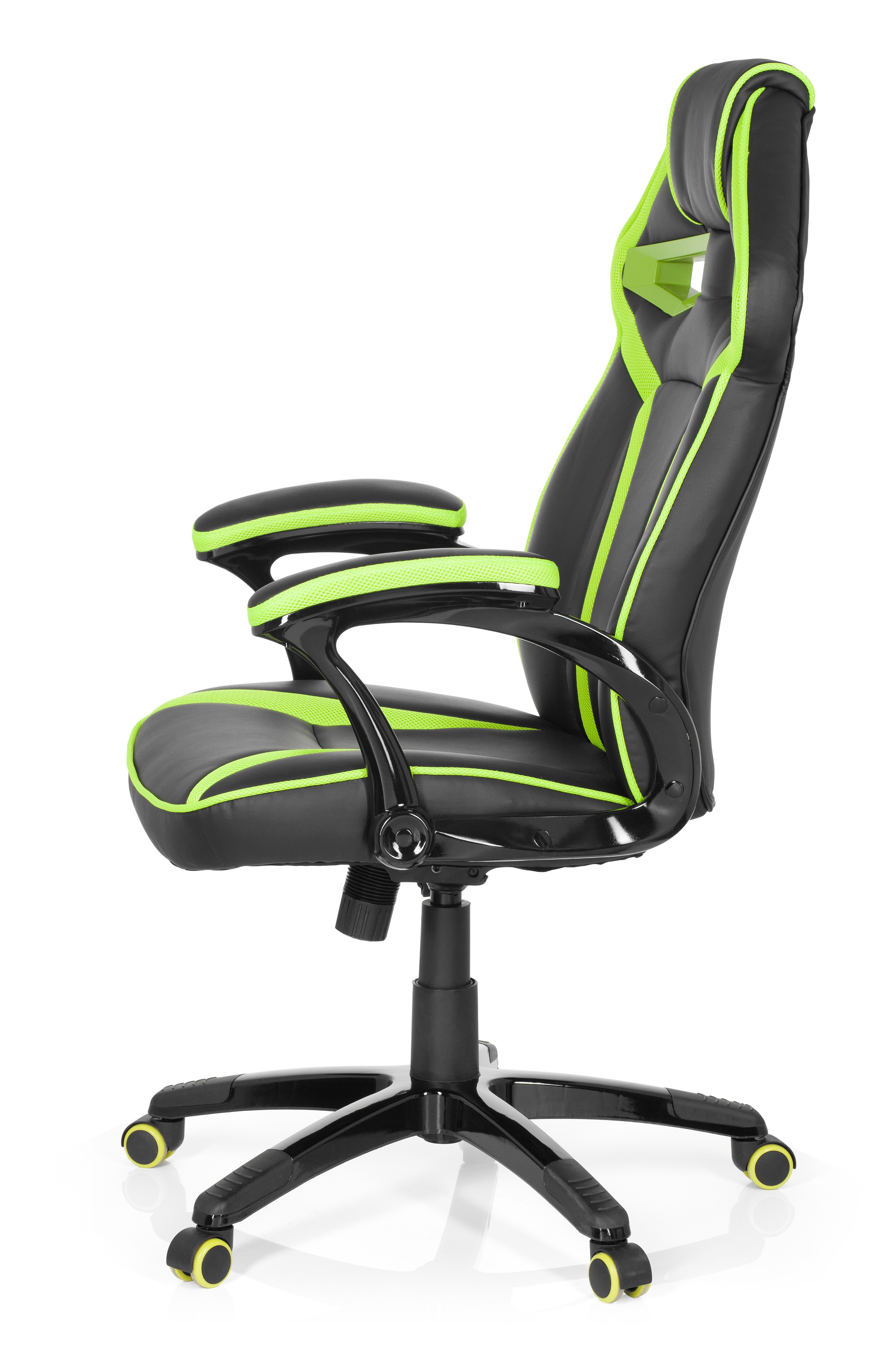 Gaming office chair artificial leather black green