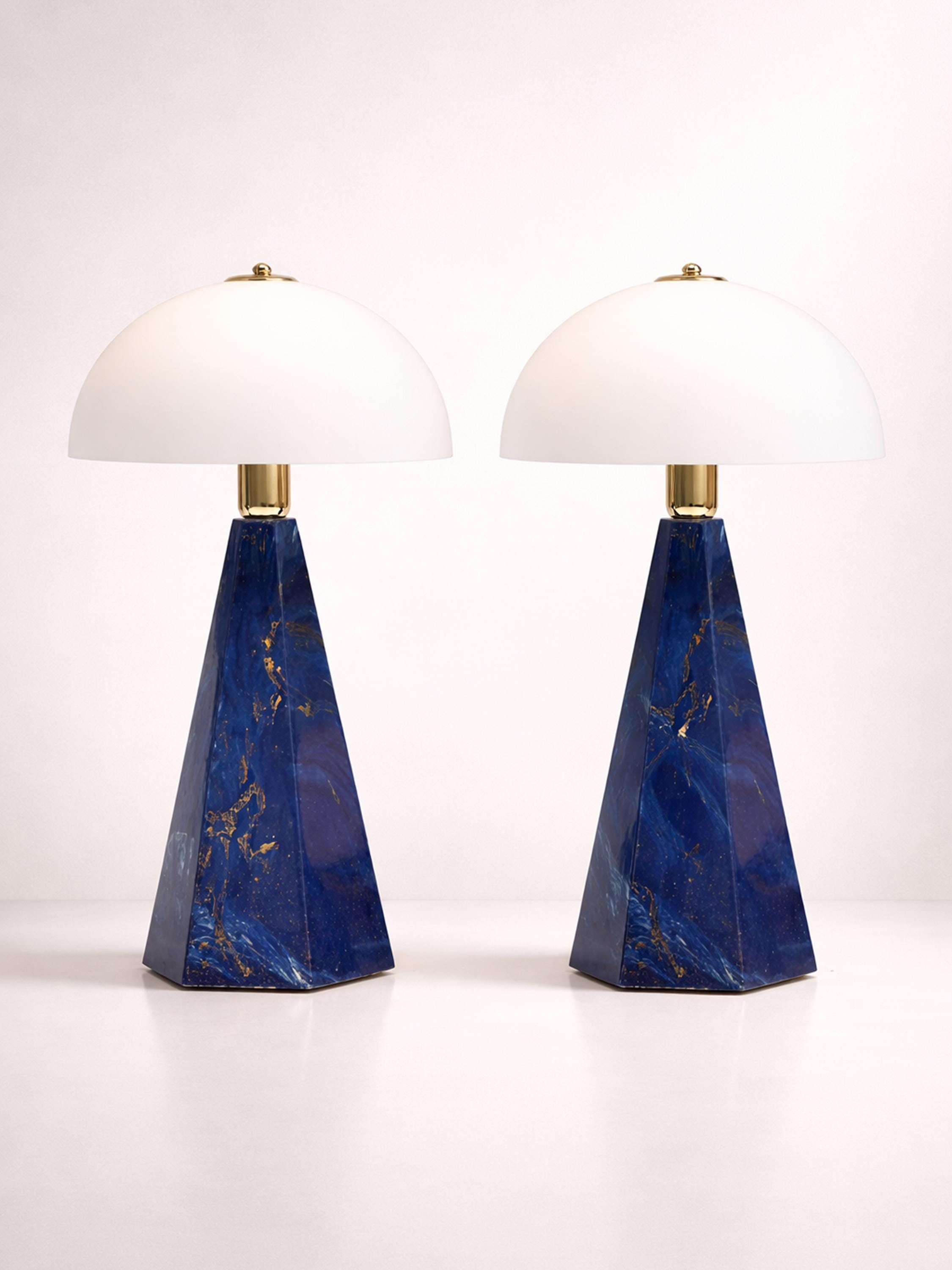 2er Set italienische Tischlampen „Prisma“