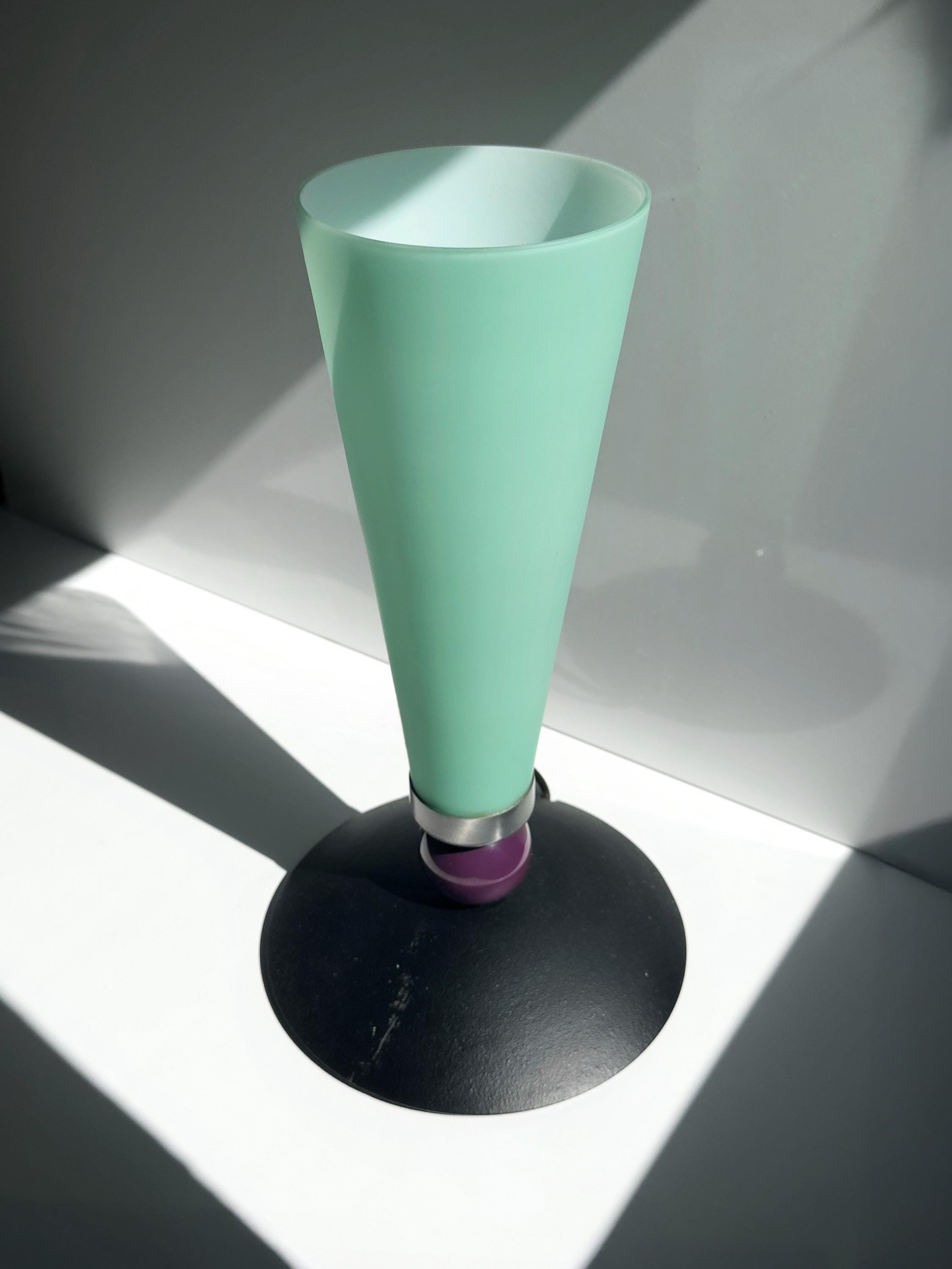 Vintage Casablanca Tischlampe aus Glas in Mintgrün