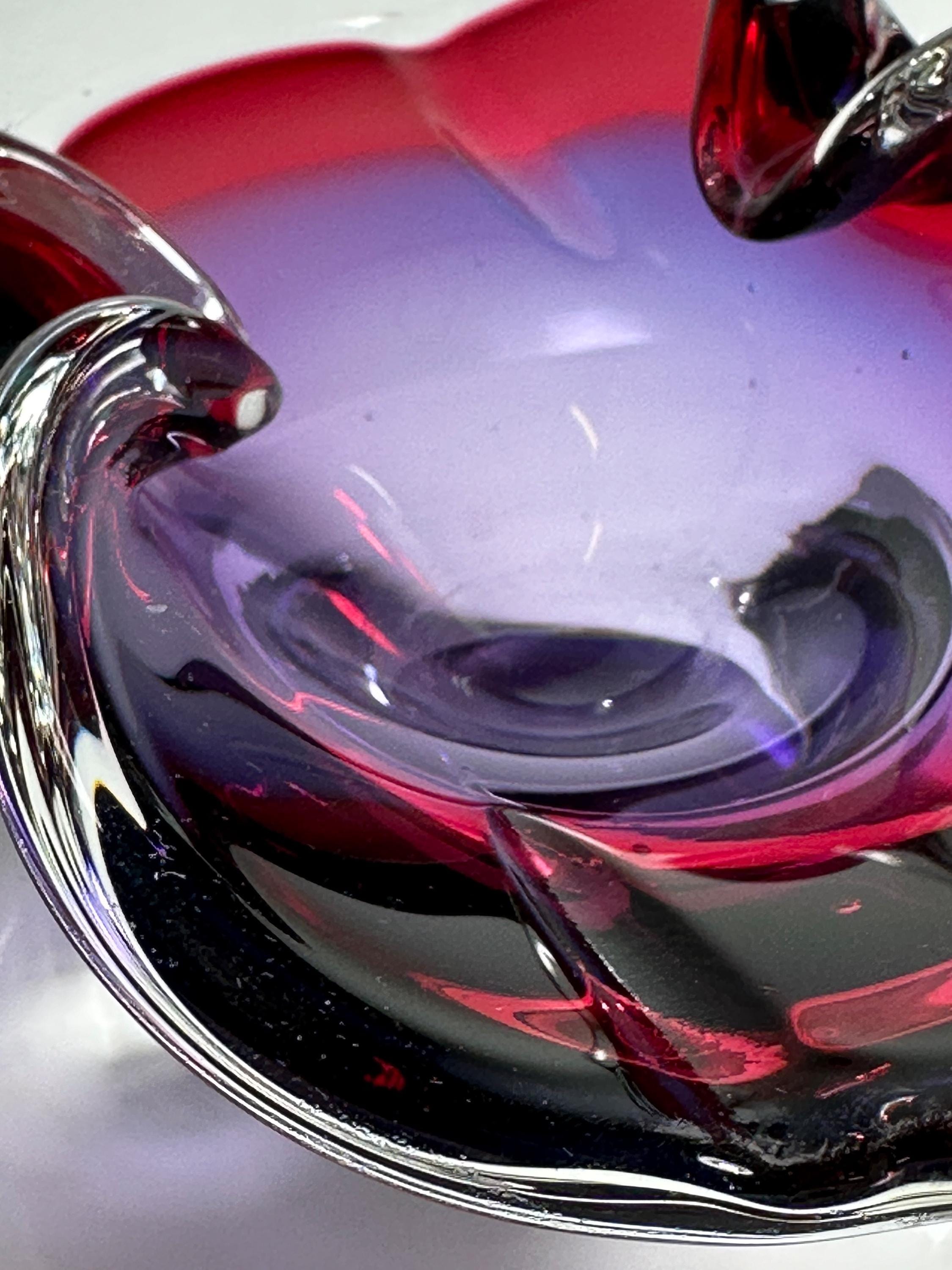 Josef Hospodka für Chřibská Glas-Aschenbecher in Cranberry