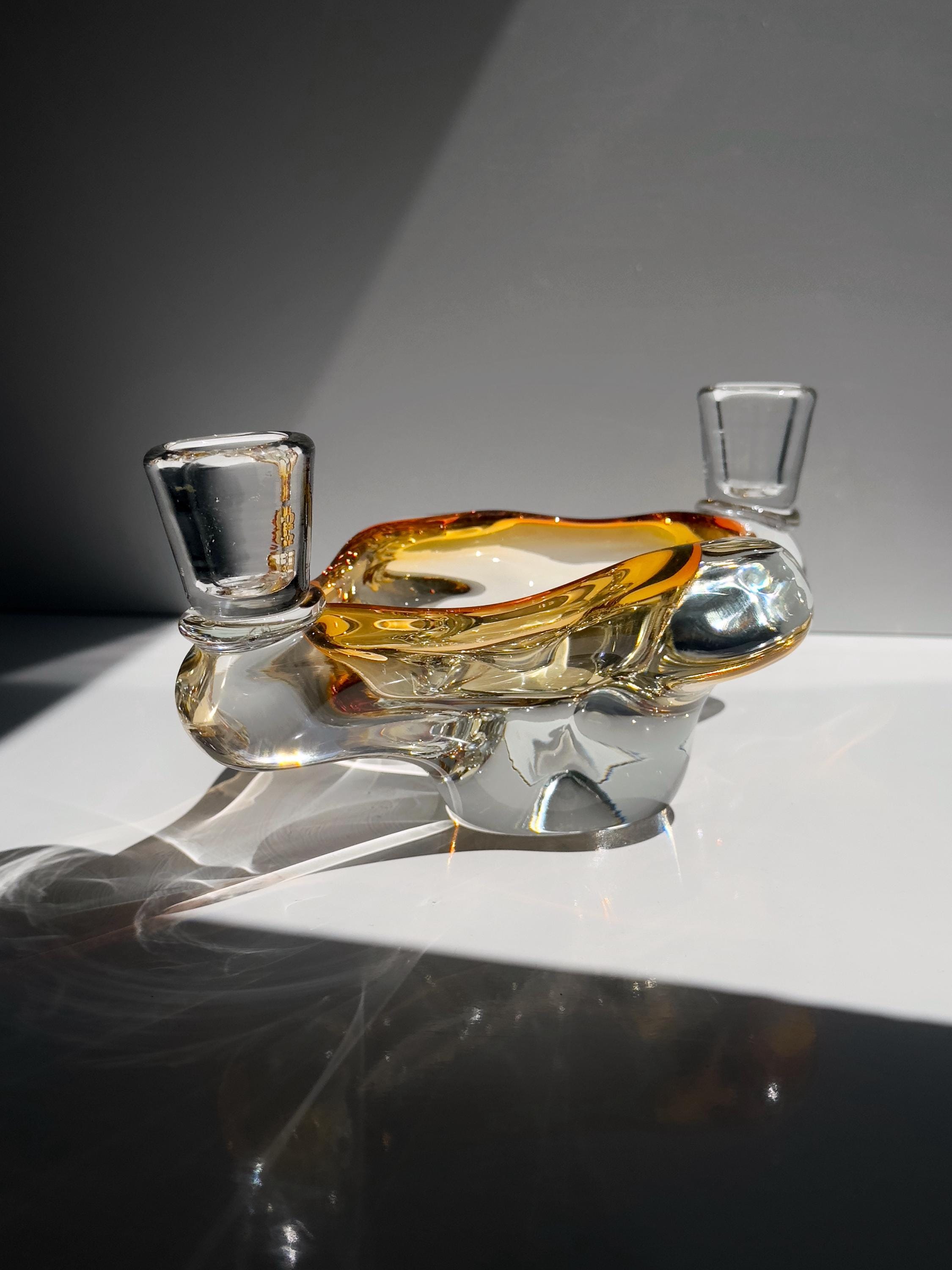 Vintage Murano Glas Aschenbecher mit 2 Kerzenhaltern