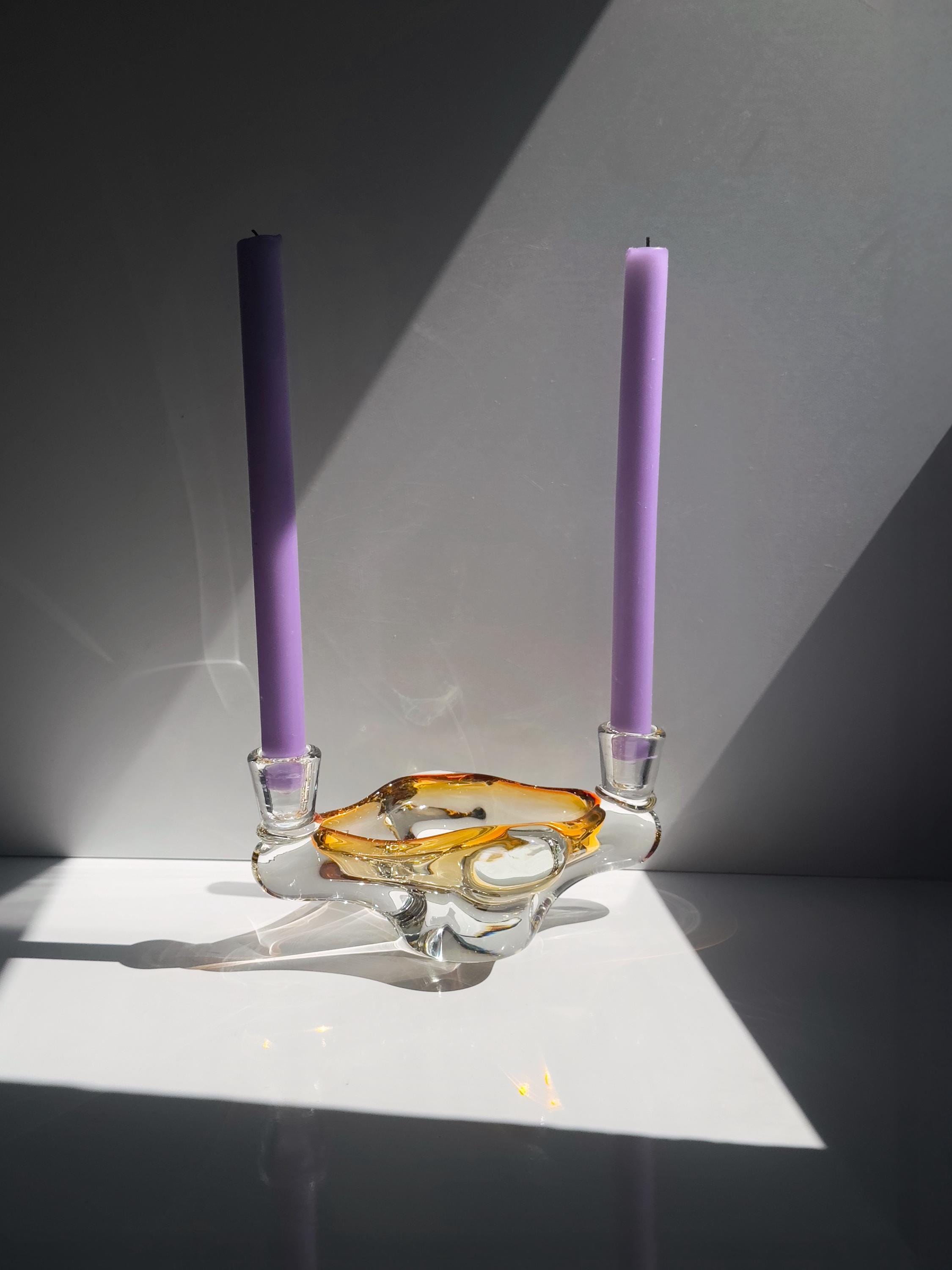 Vintage Murano Glas Aschenbecher mit 2 Kerzenhaltern