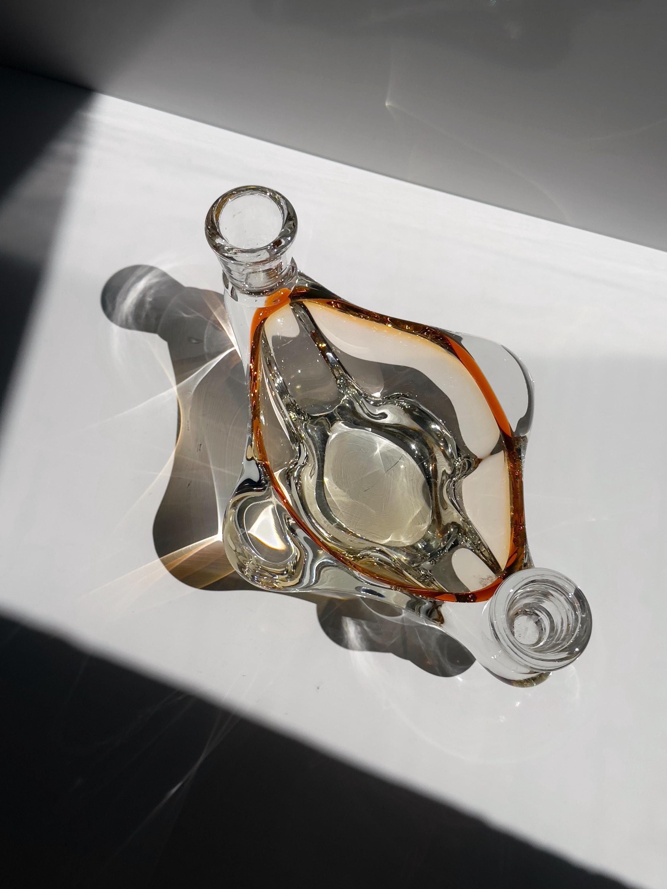 Vintage Murano Glas Aschenbecher mit 2 Kerzenhaltern