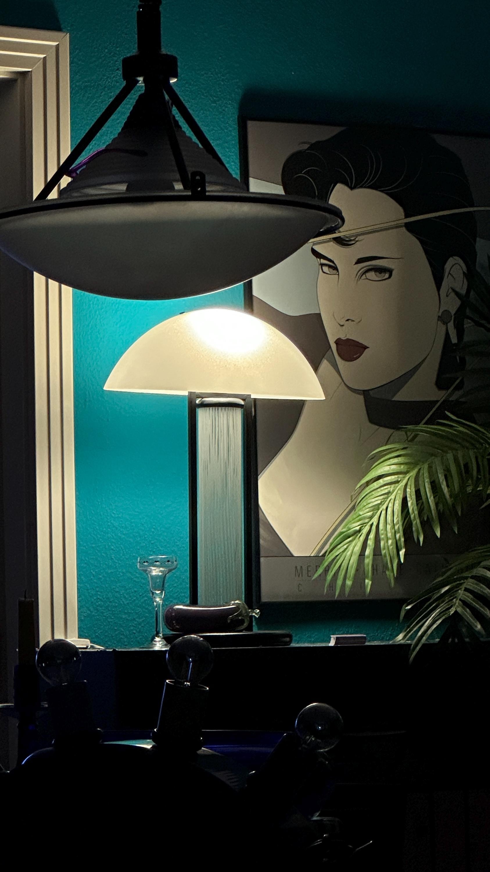 Große Murano Glas Tischlampe von Bruno Gecchelin für Skipper