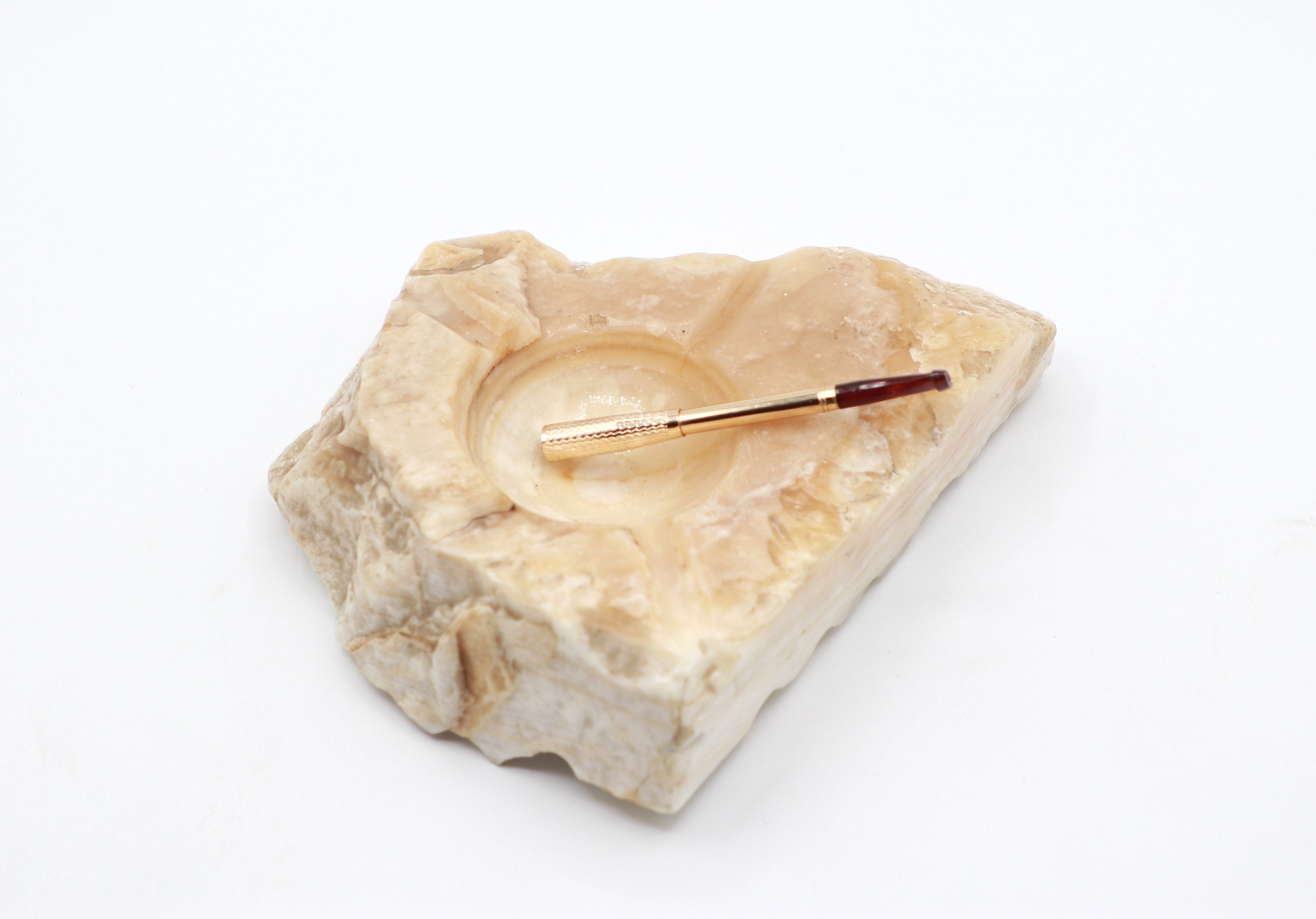 Vintage italienischer Alabaster-Aschenbecher, 1960er/70er