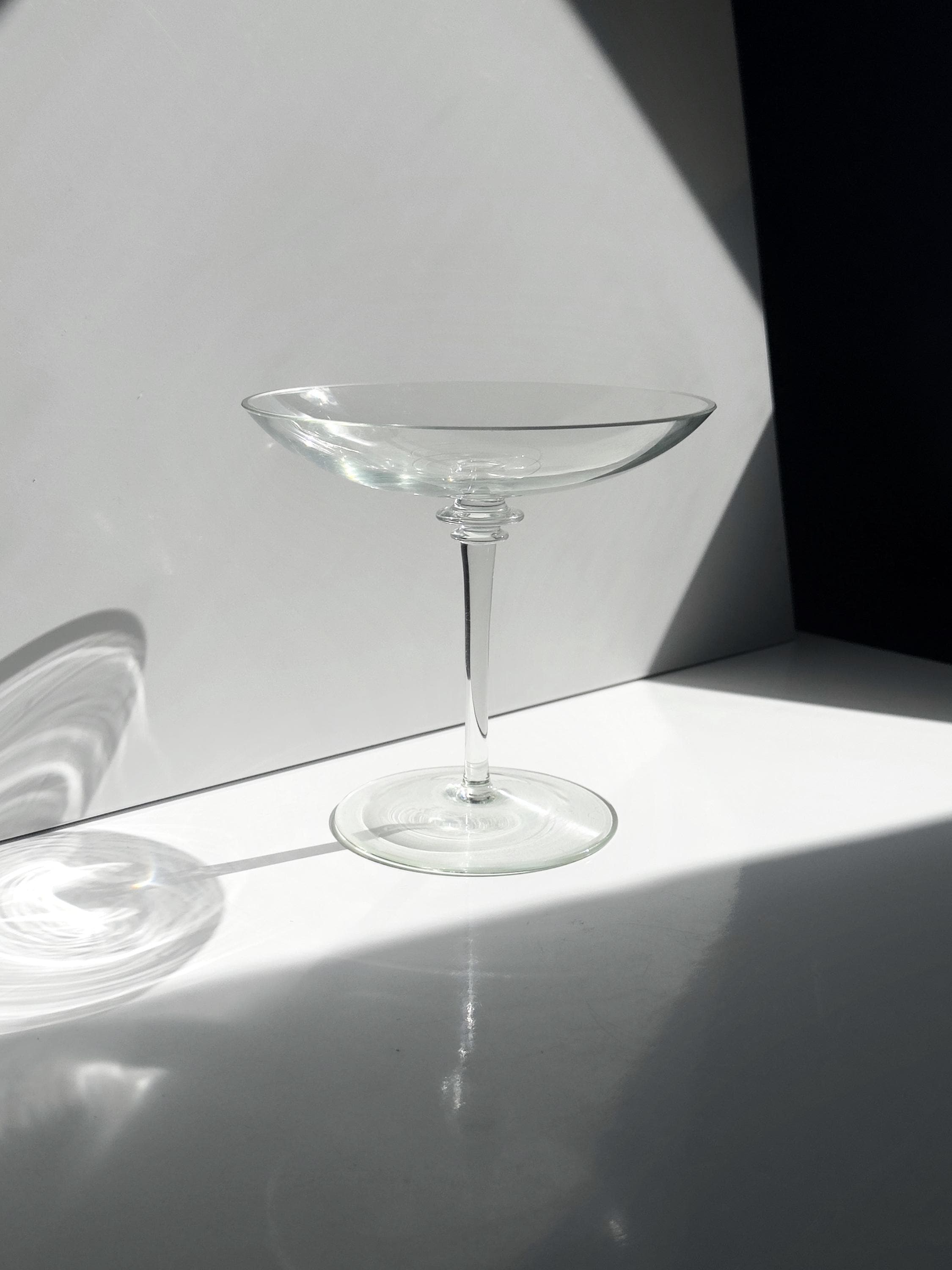 Vintage mundgeblasene Glas Fußschale