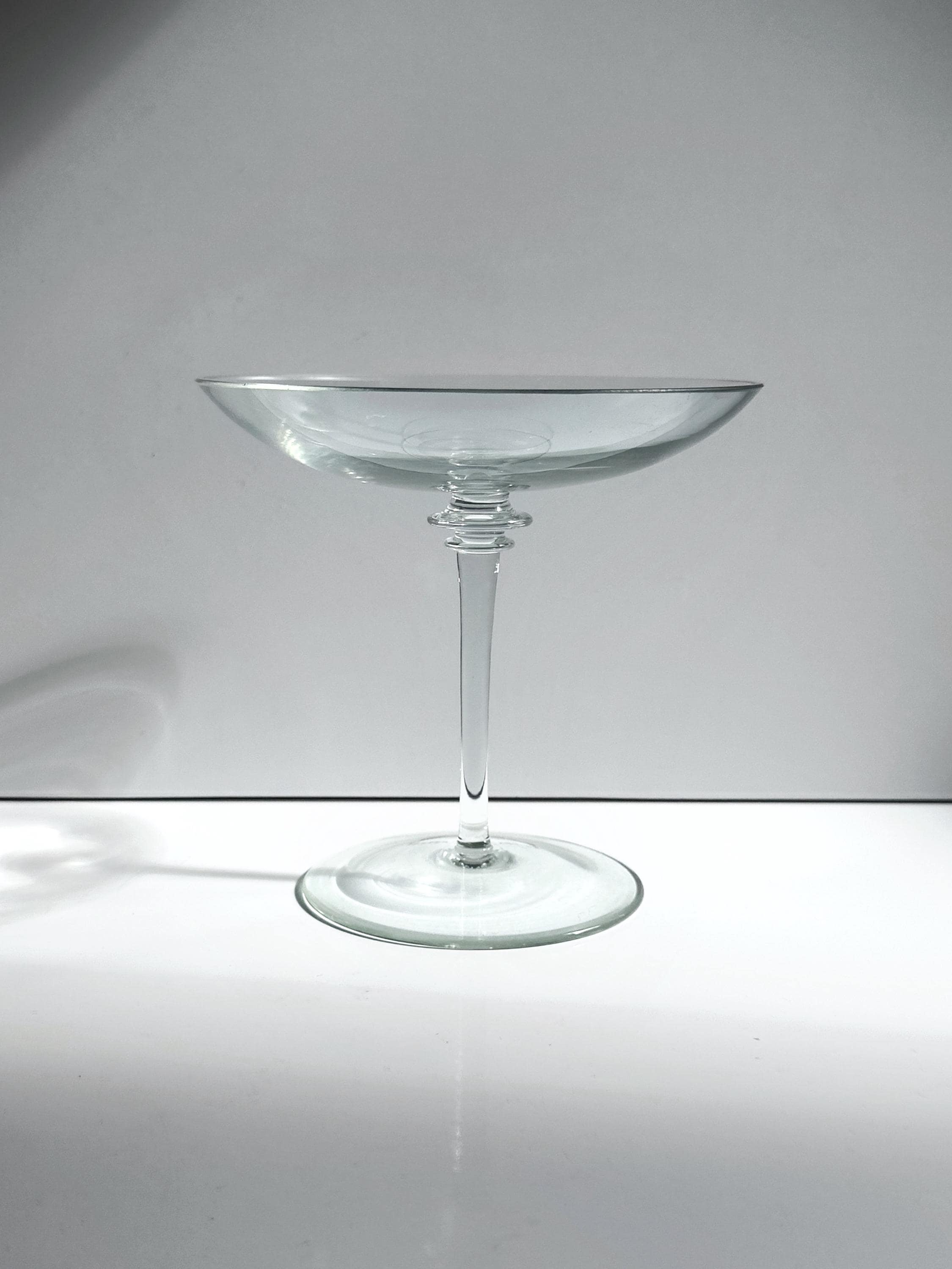 Vintage mundgeblasene Glas Fußschale