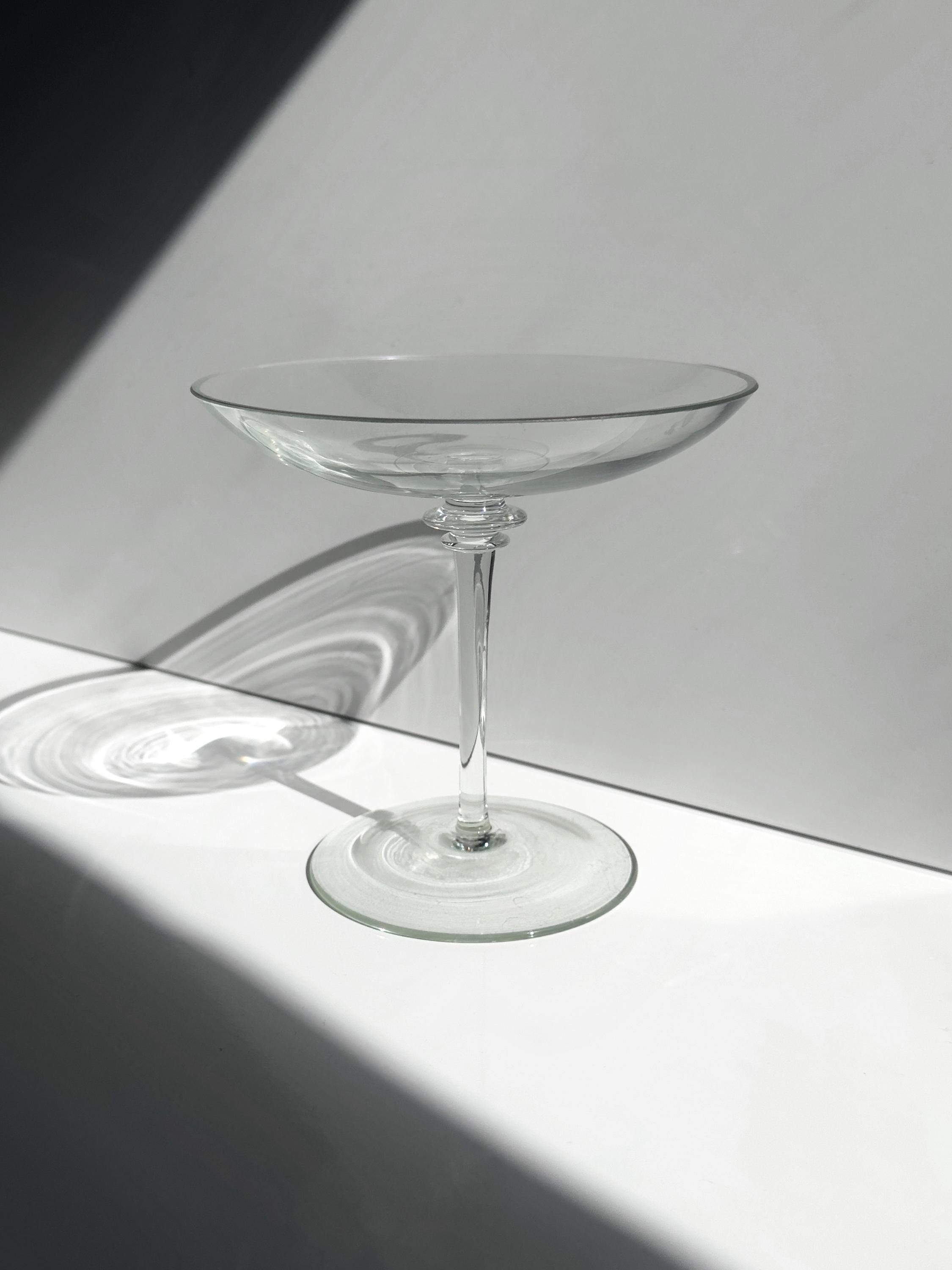 Vintage mundgeblasene Glas Fußschale