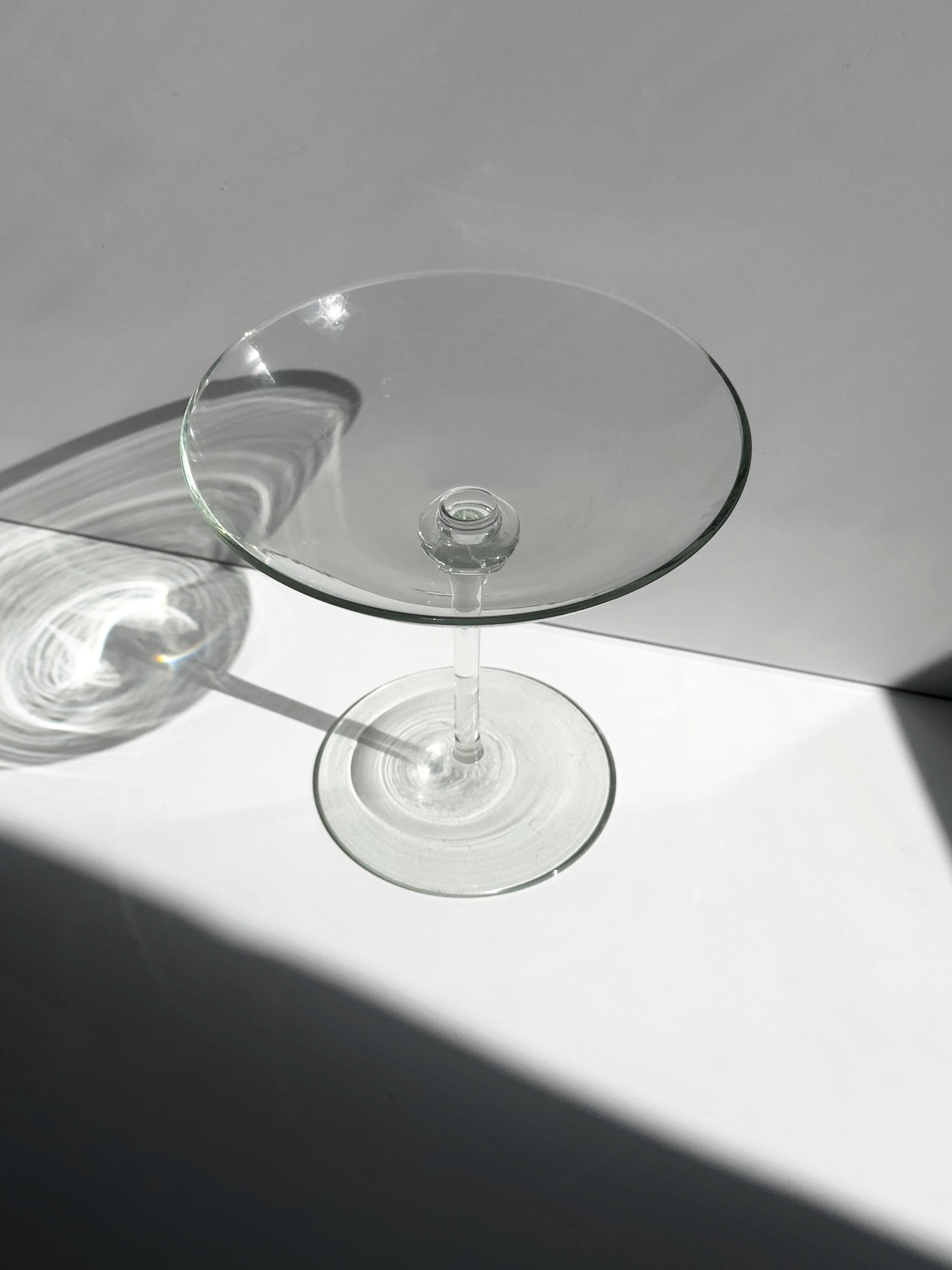 Vintage mundgeblasene Glas Fußschale