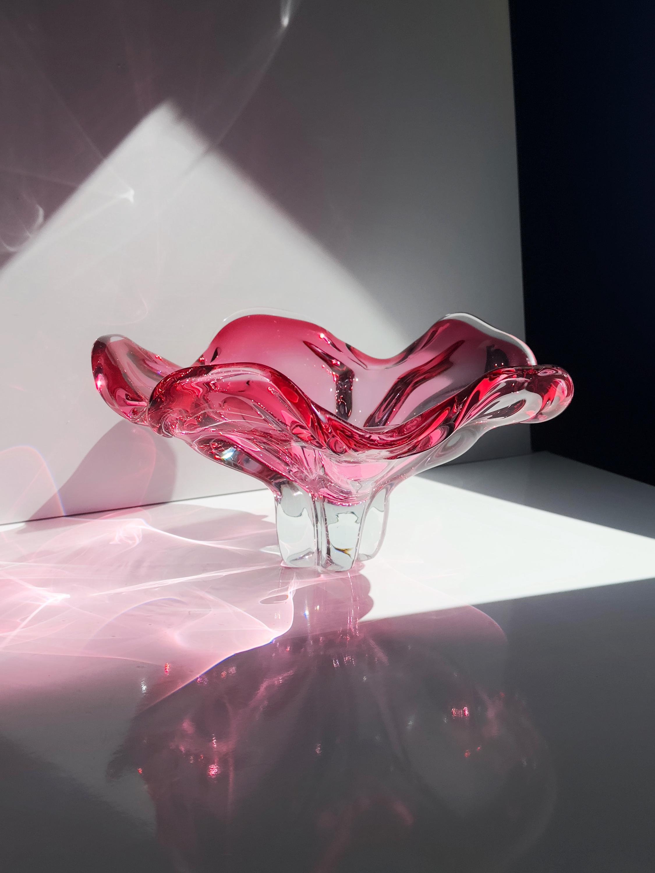 Josef Hospodka für Chřibská XL Cranberry Glasschale