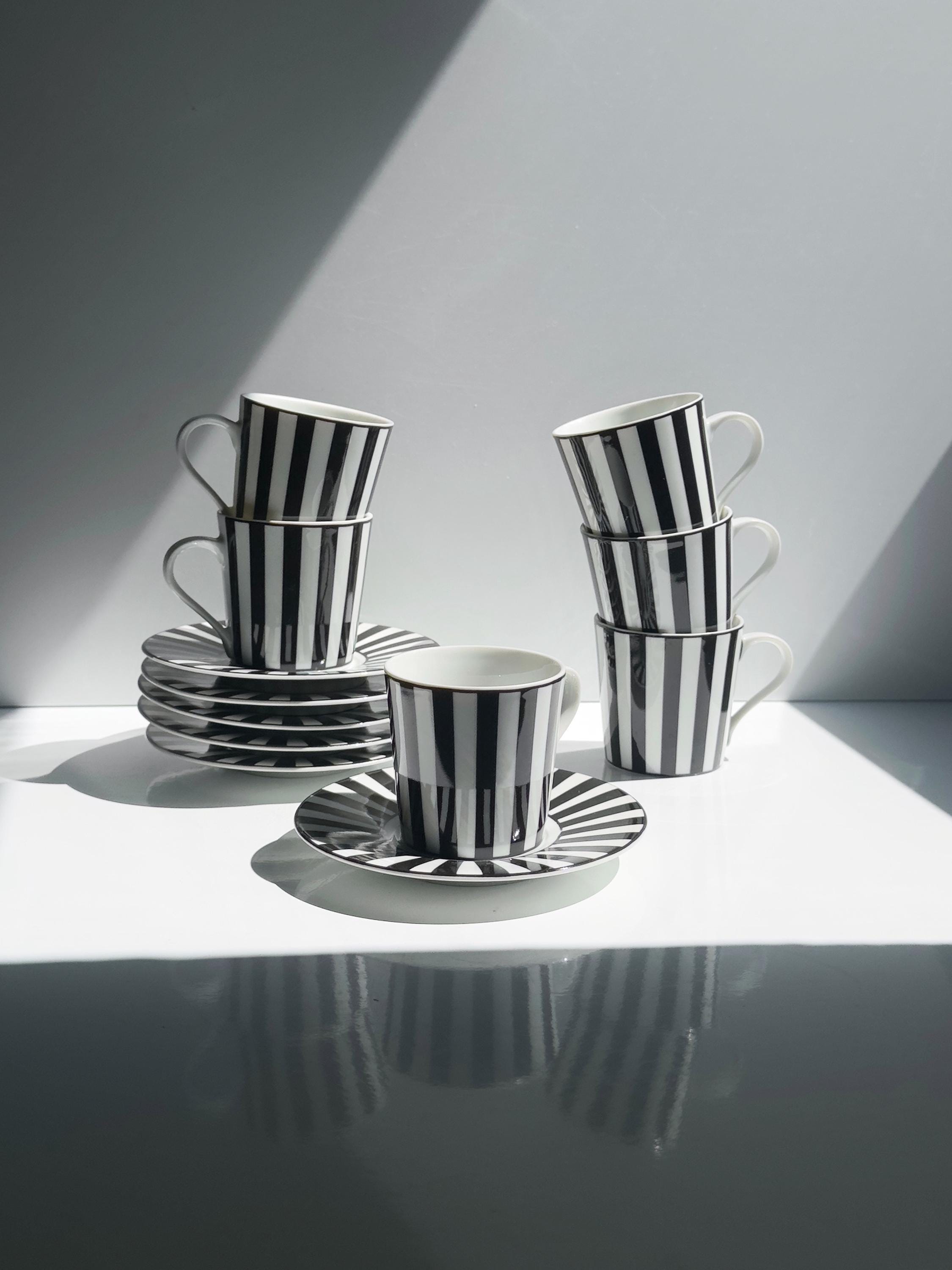 6 Vintage Mique „Chopin“ Espressotassen mit Untertassen