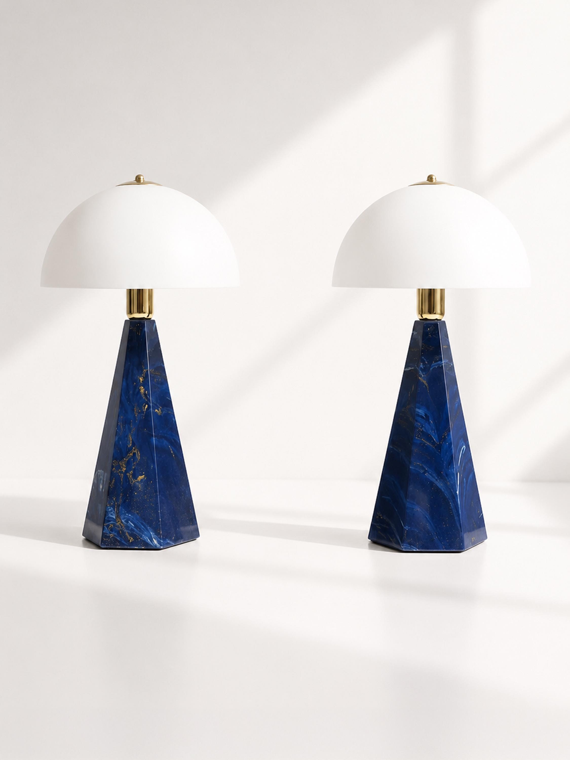 2er Set italienische Tischlampen „Prisma“