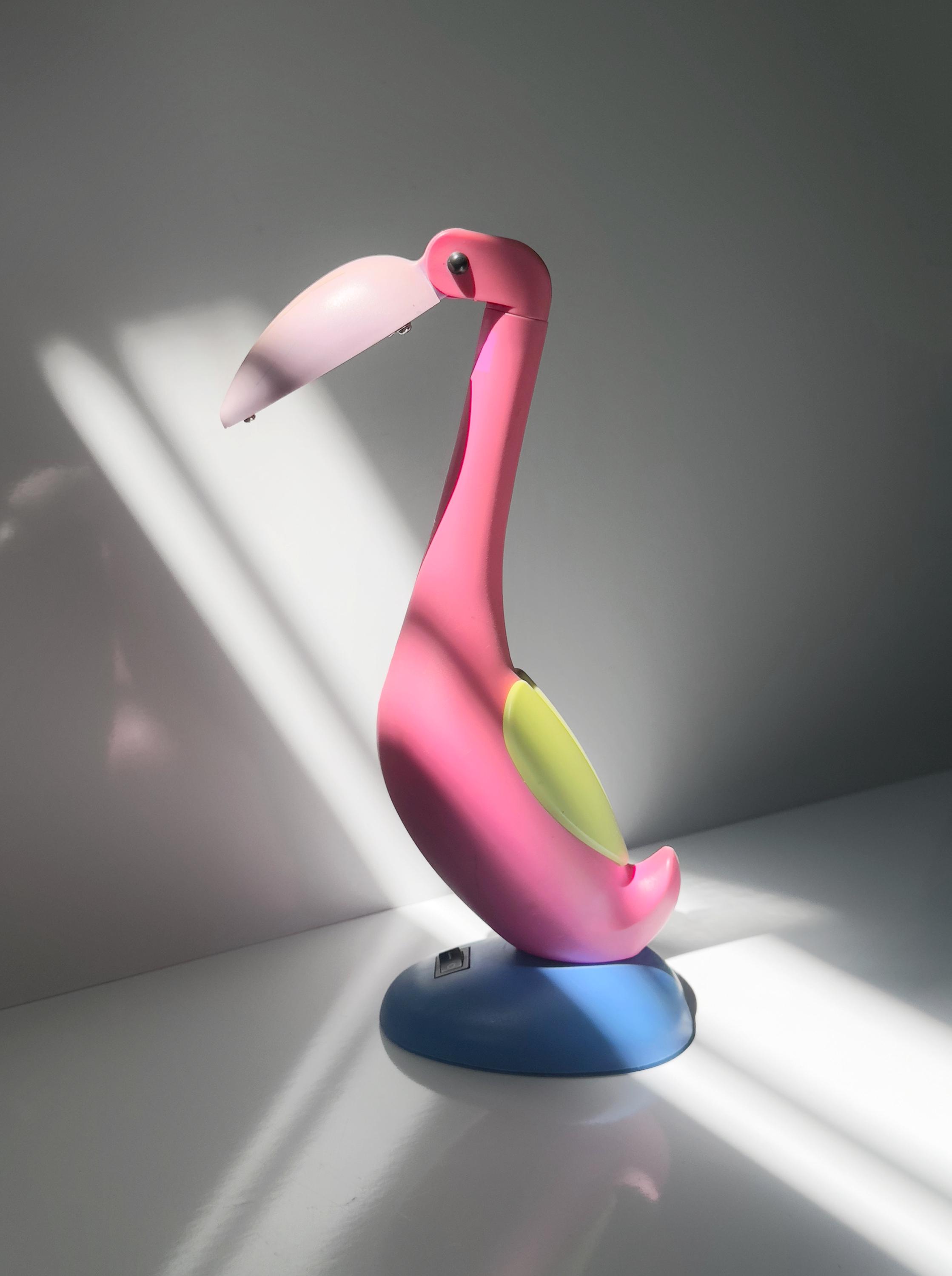 Vintage Flamingo Tischlampe in Pink