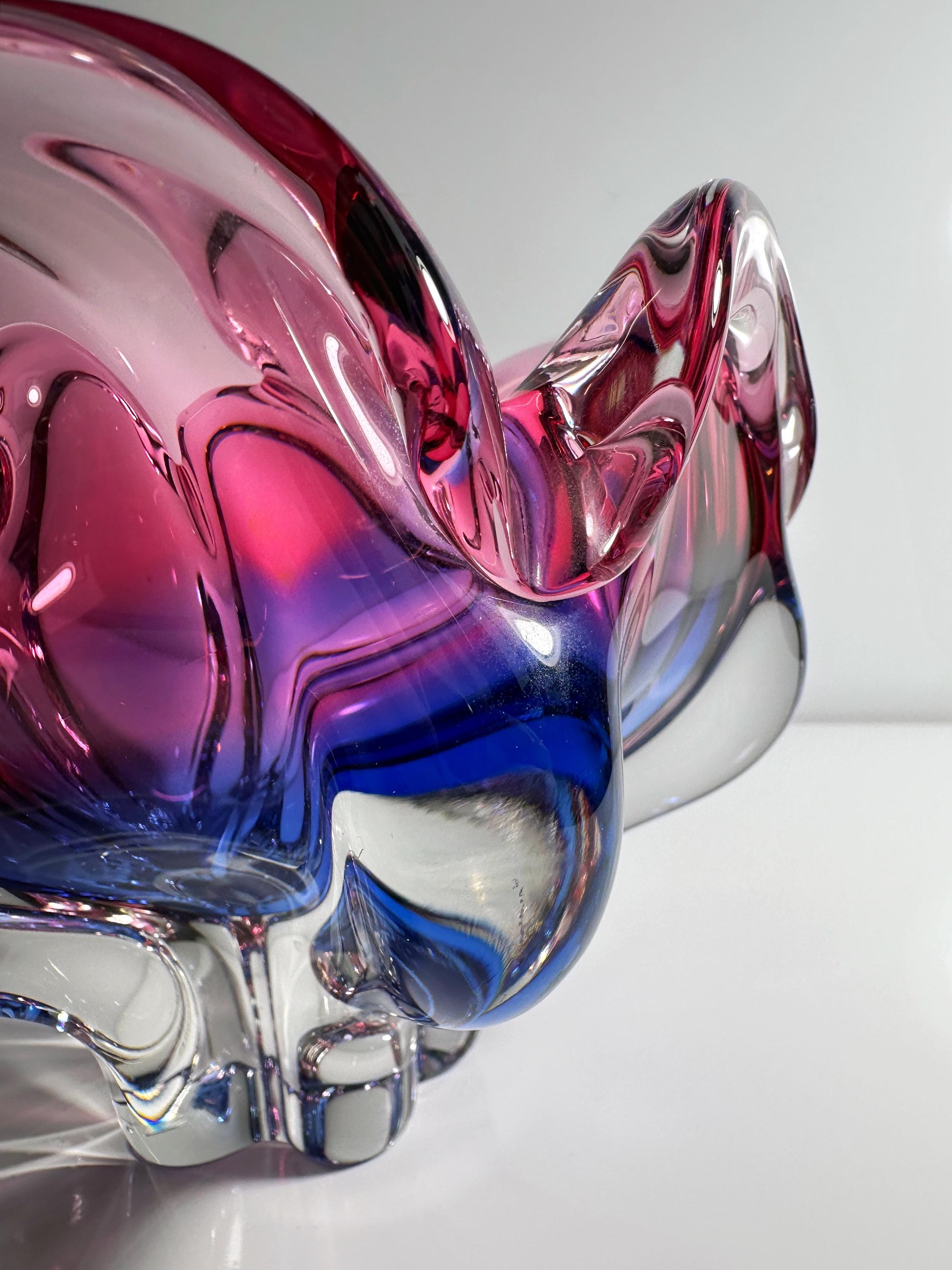 Josef Hospodka für Chřibská Glasschale / Vase, Böhmen 1960er