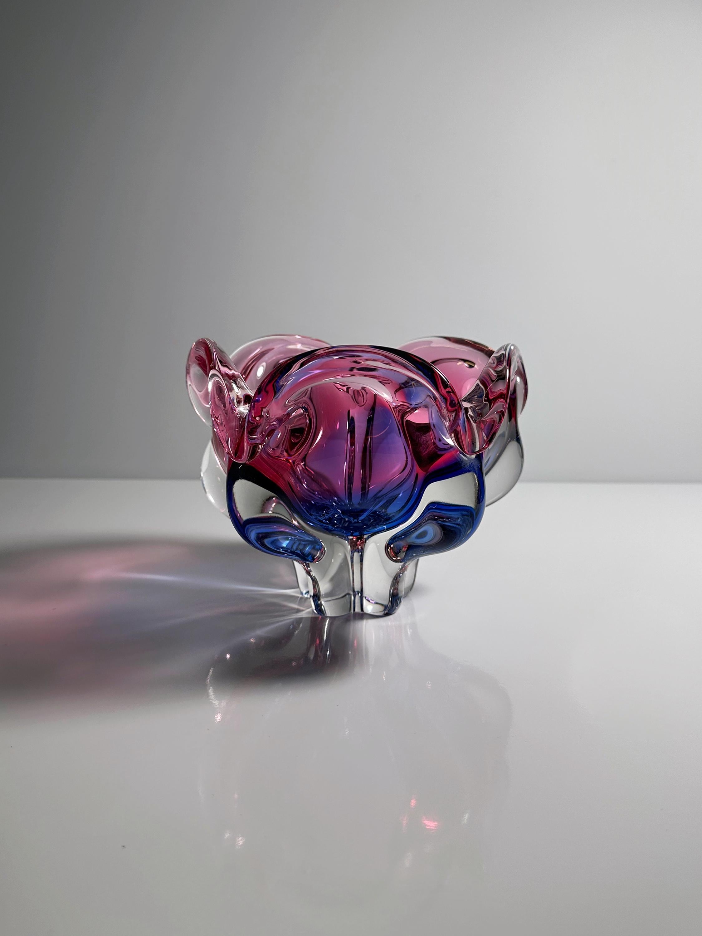 Josef Hospodka für Chřibská Glasschale / Vase, Böhmen 1960er