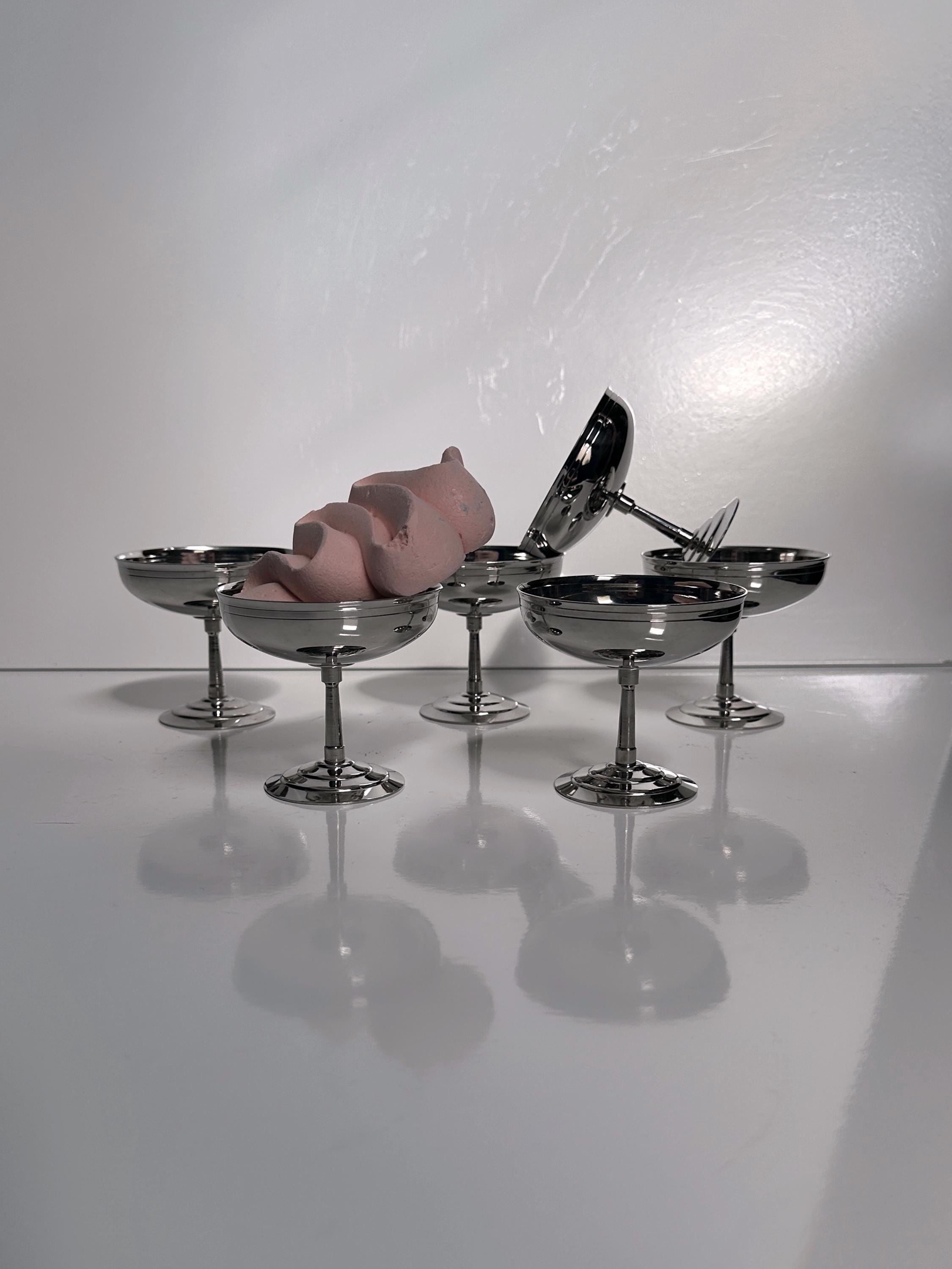 6 Guy Degrenne Dessertschalen aus Edelstahl
