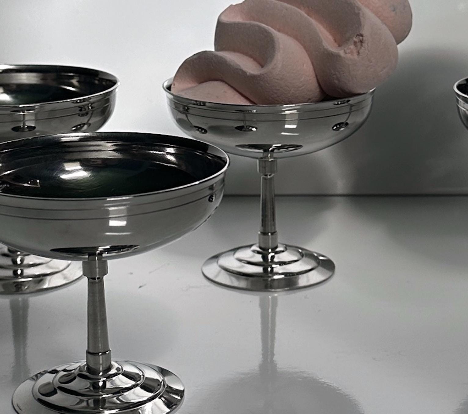 6 Guy Degrenne Dessertschalen aus Edelstahl