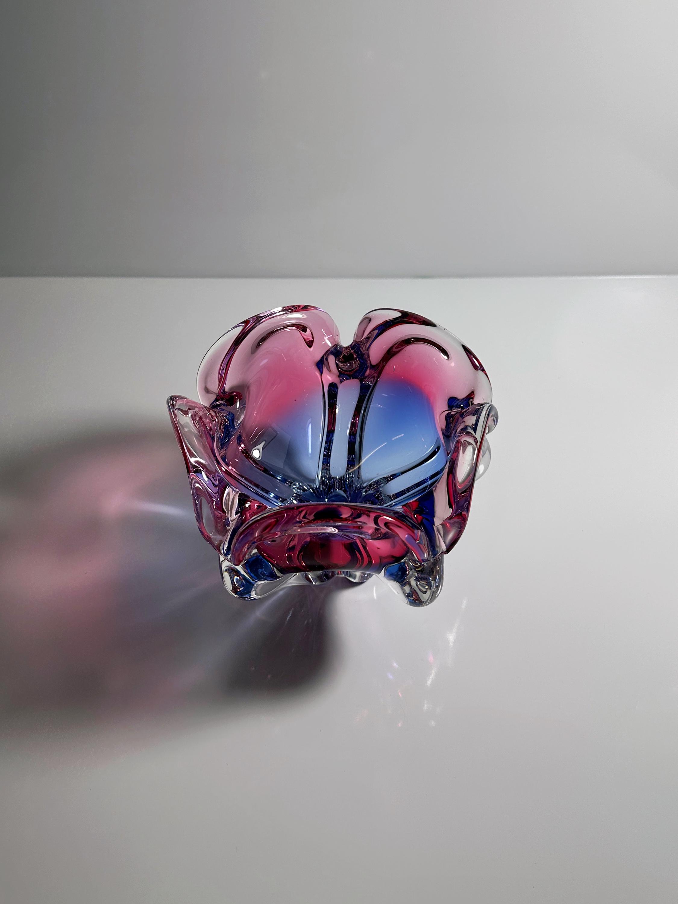 Josef Hospodka für Chřibská Glasschale / Vase, Böhmen 1960er