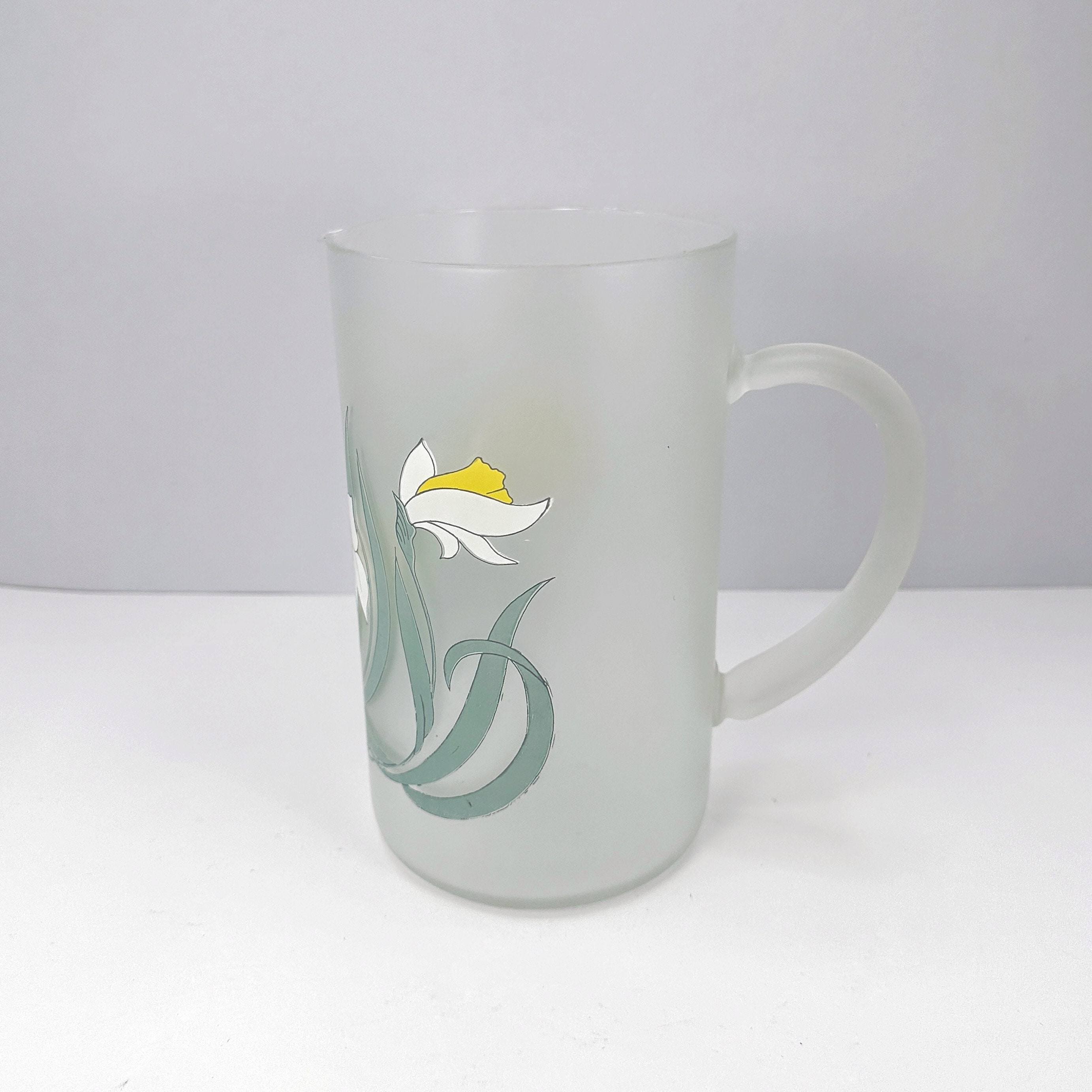 Cerve Italia Glas-Karaffe mit floralem Dekor, 1980er/90er