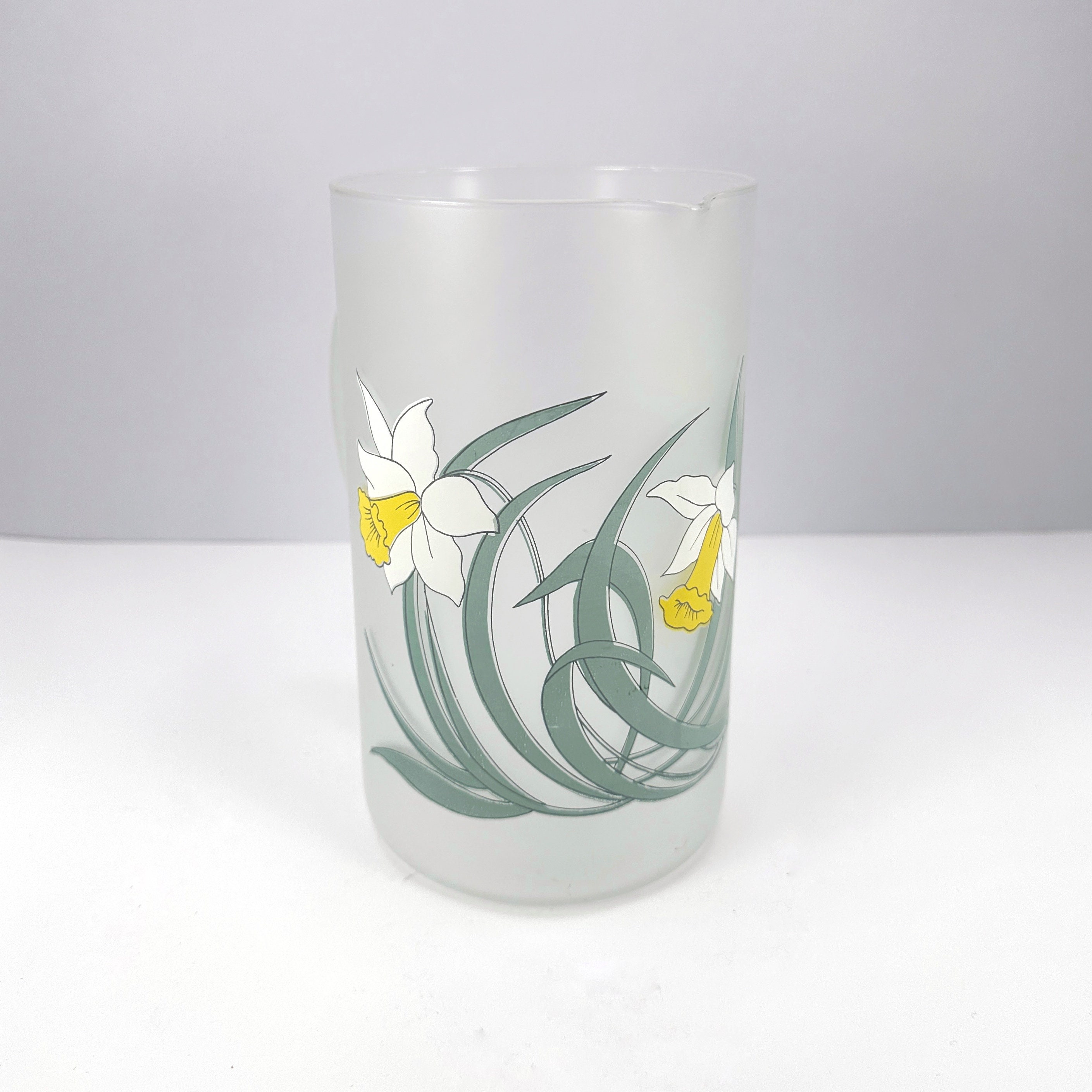 Cerve Italia Glas-Karaffe mit floralem Dekor, 1980er/90er
