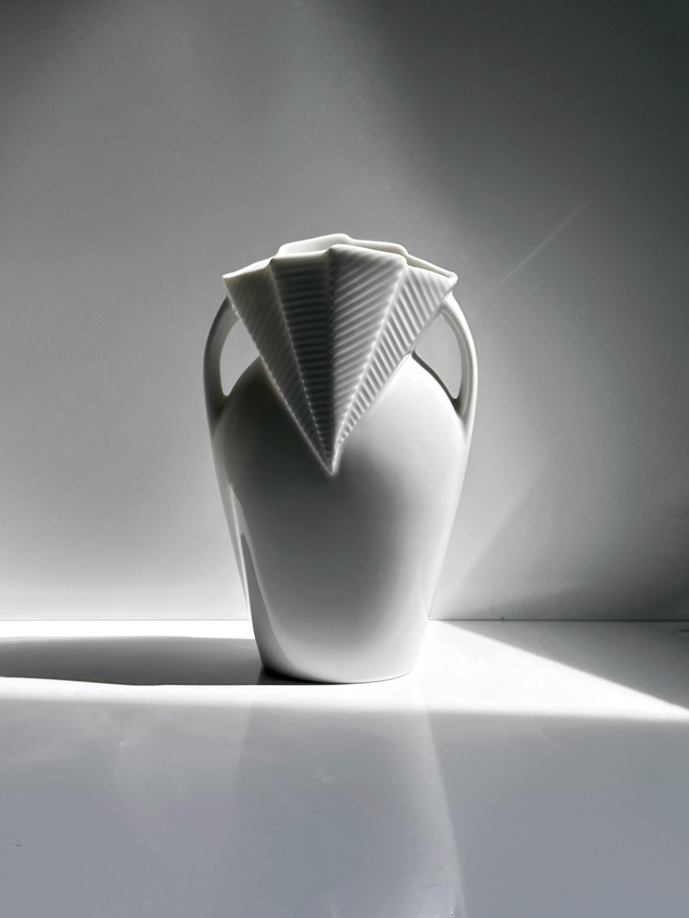 Kaiser Porzellan Vase, Art Deco Revival / Postmodern, 1980er