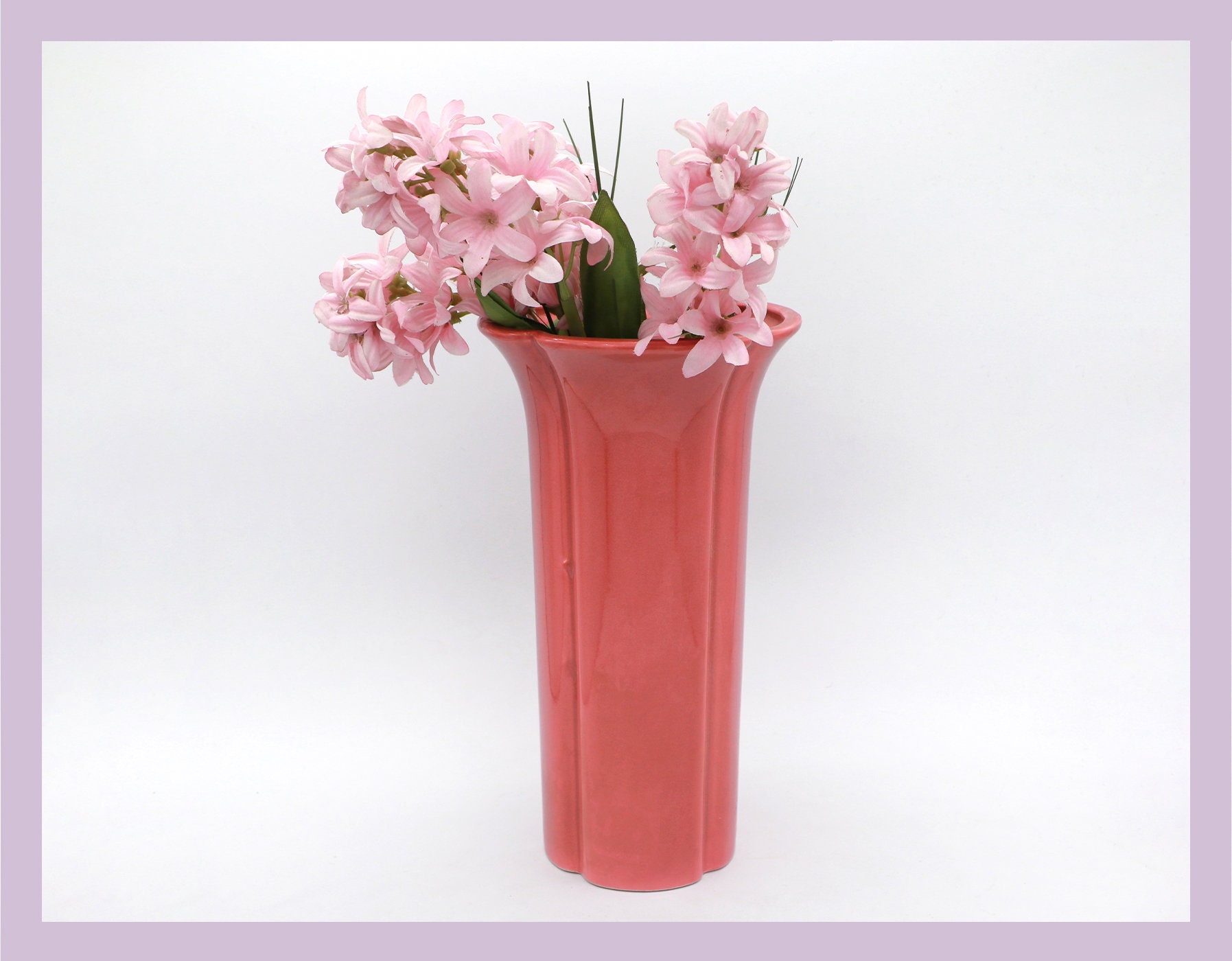 Kyoei Japan Vintage Keramikvase in Korallrosa, 1970er