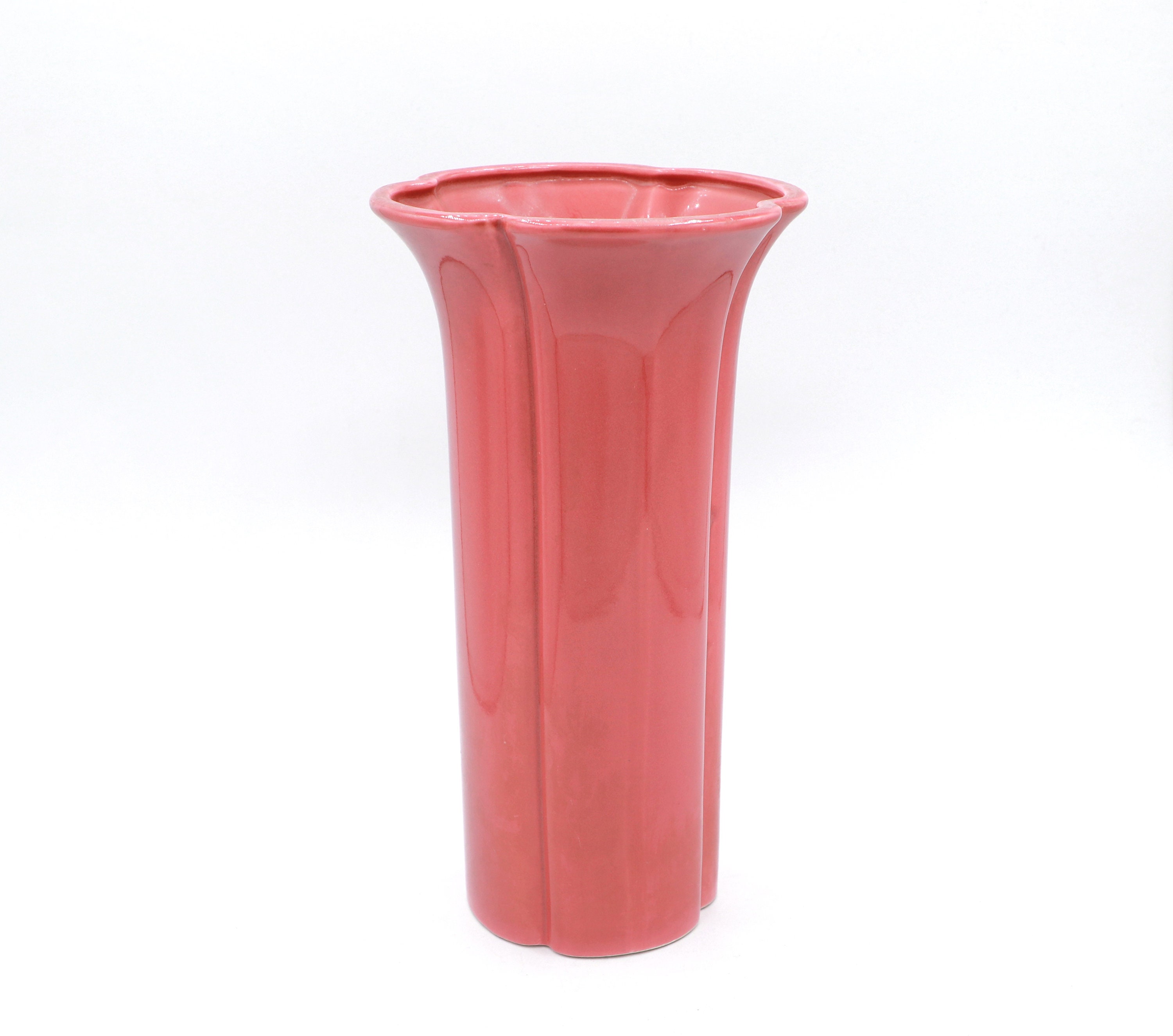 Kyoei Japan Vintage Keramikvase in Korallrosa, 1970er