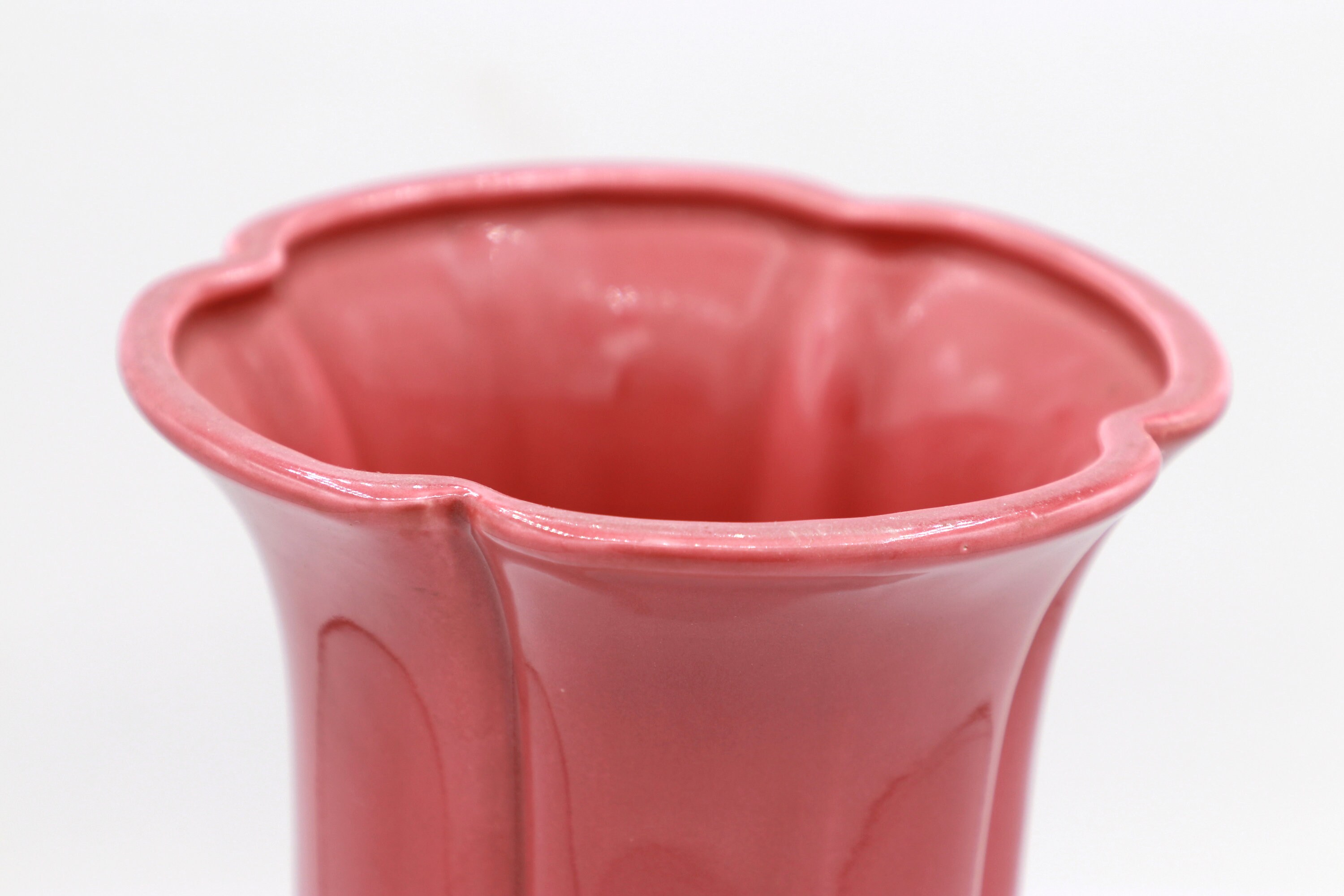 Kyoei Japan Vintage Keramikvase in Korallrosa, 1970er