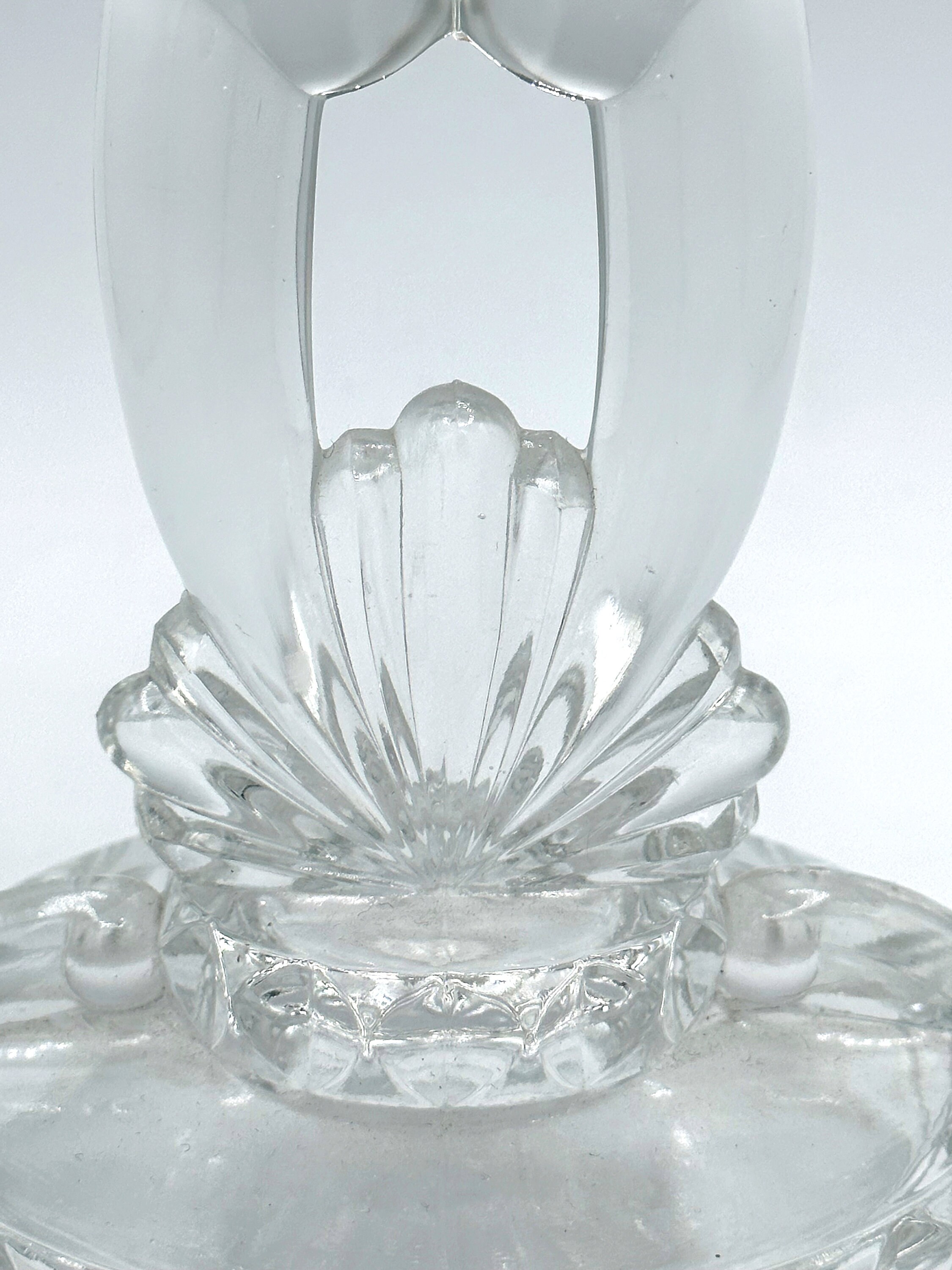 Vintage Glas Kerzenhalter mit Muscheldetail