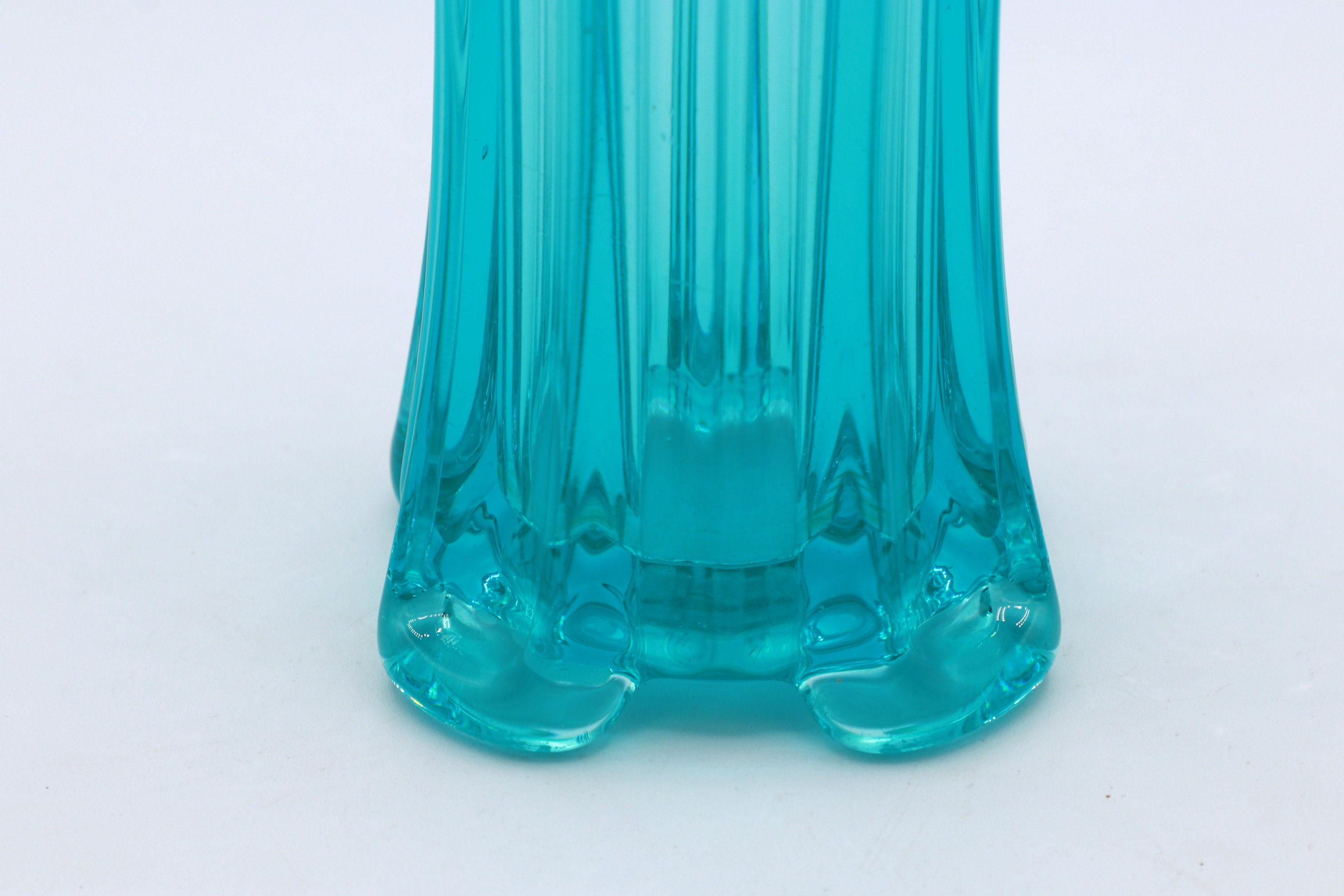 Rudolf Schröter Glasvase für Rudolfova Huť, Türkis, 1958